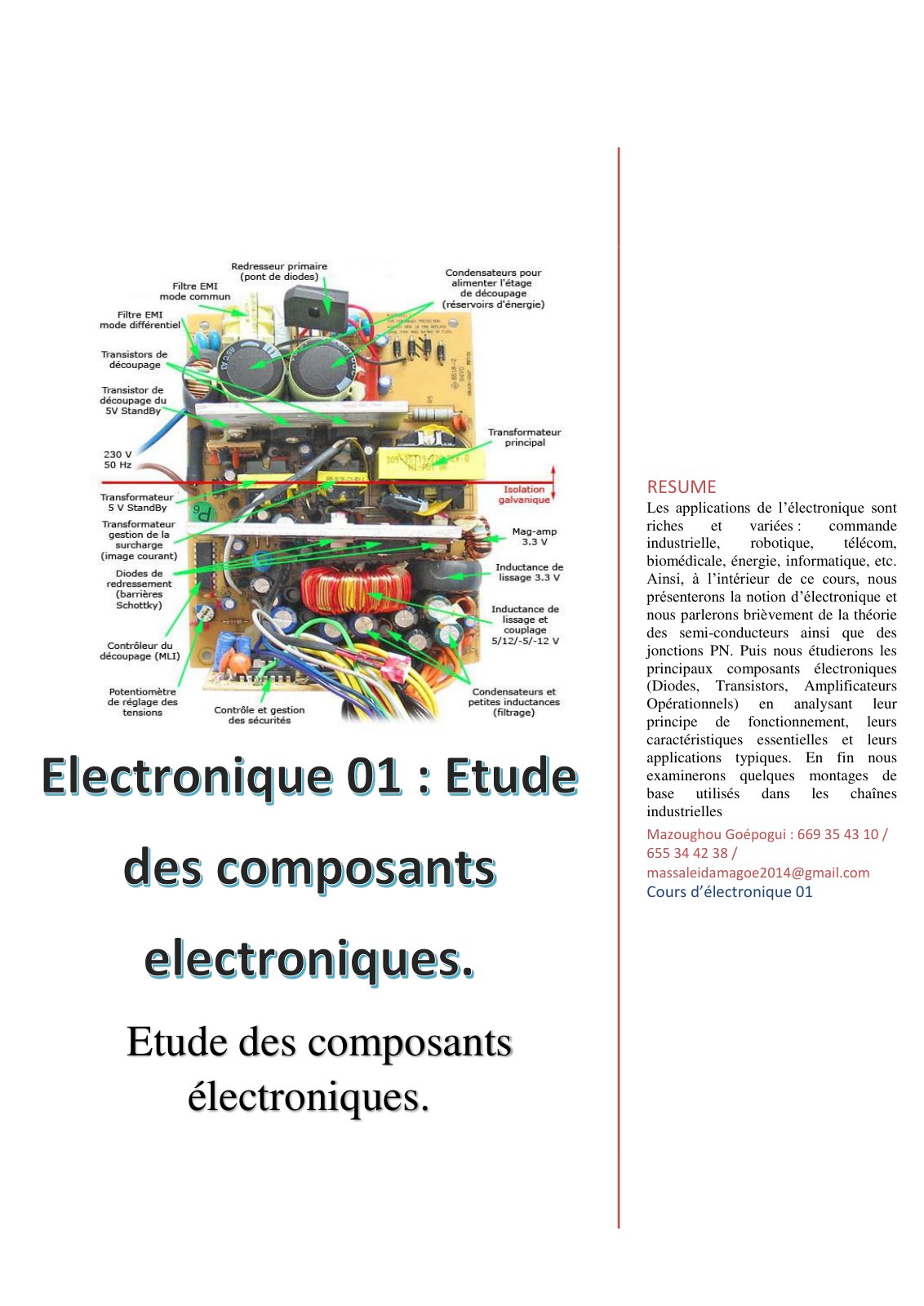First page of Électronique 3(2)