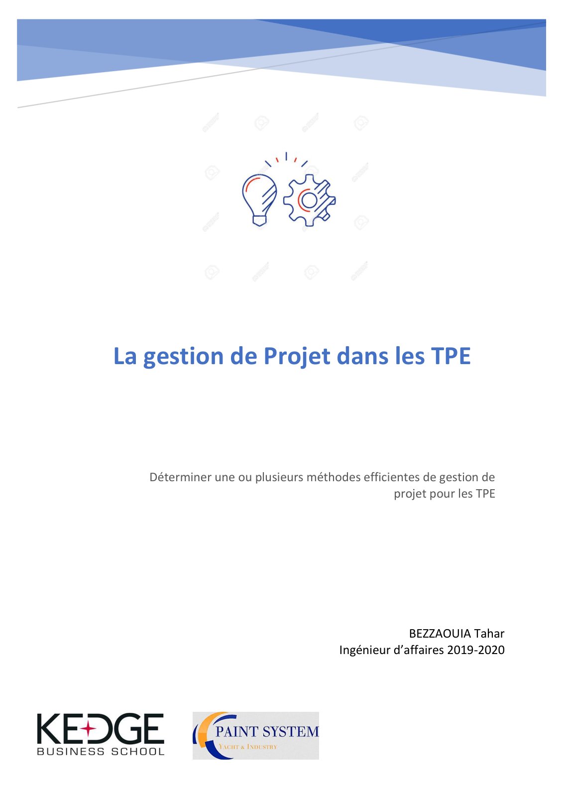 First page of Memoire M2 Bezzaouia Tahar
