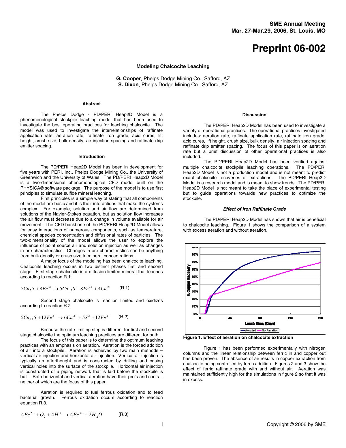 First page of Modeling Chalcocite Leaching