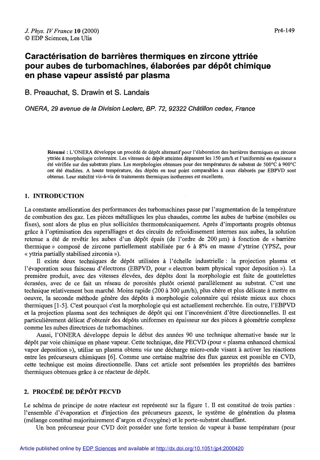 First page of Caracterisation de barrieres thermiques