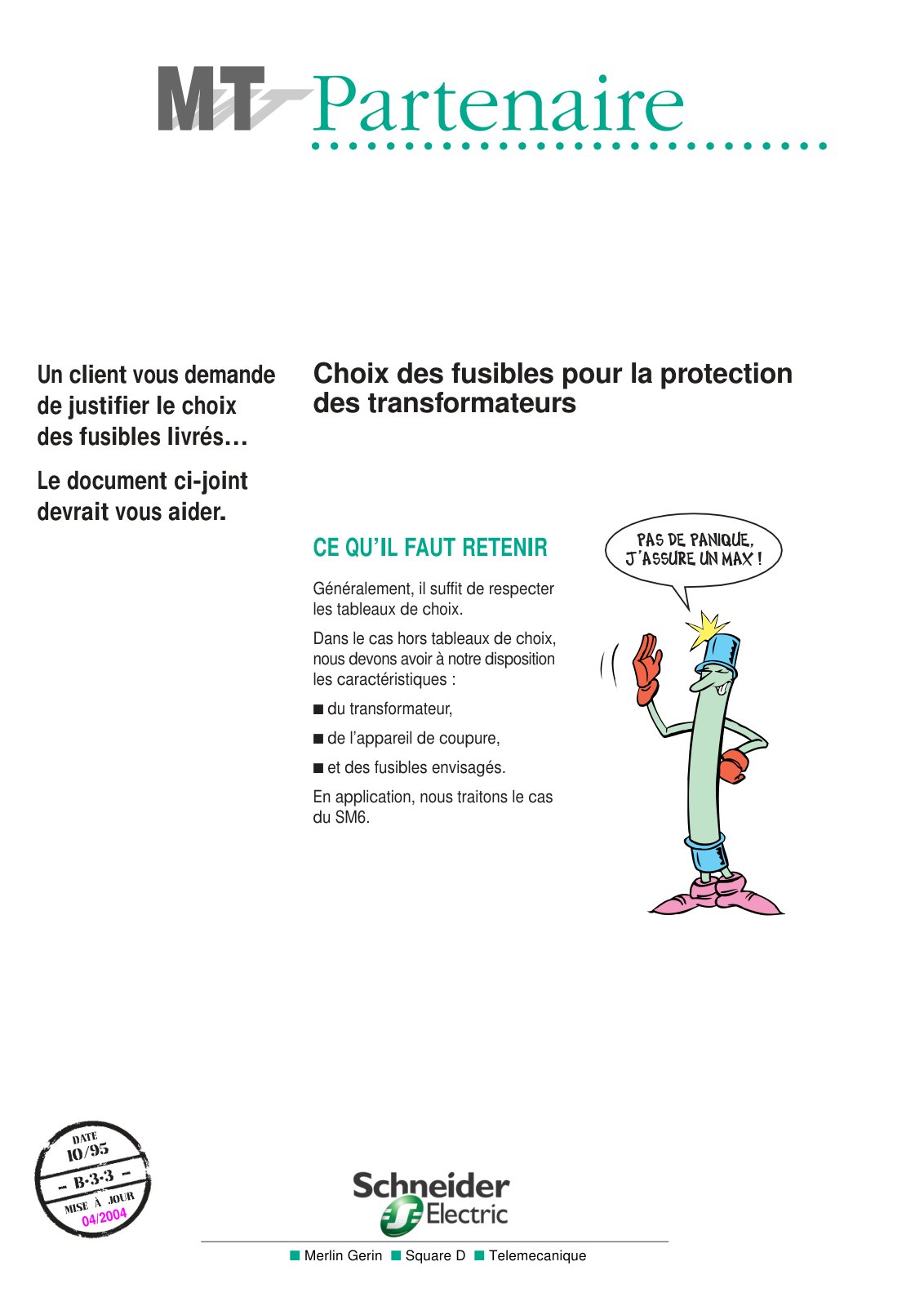 First page of choix fusibles protection transformateurs
