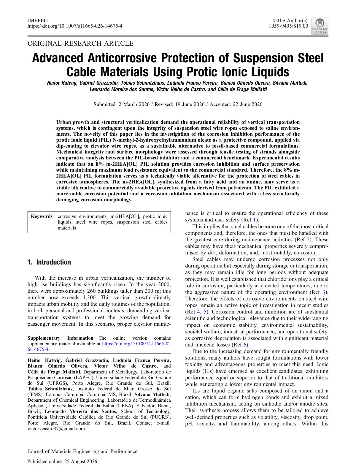 First page of 2026 Hatwig Steel Cable Anticorrosion