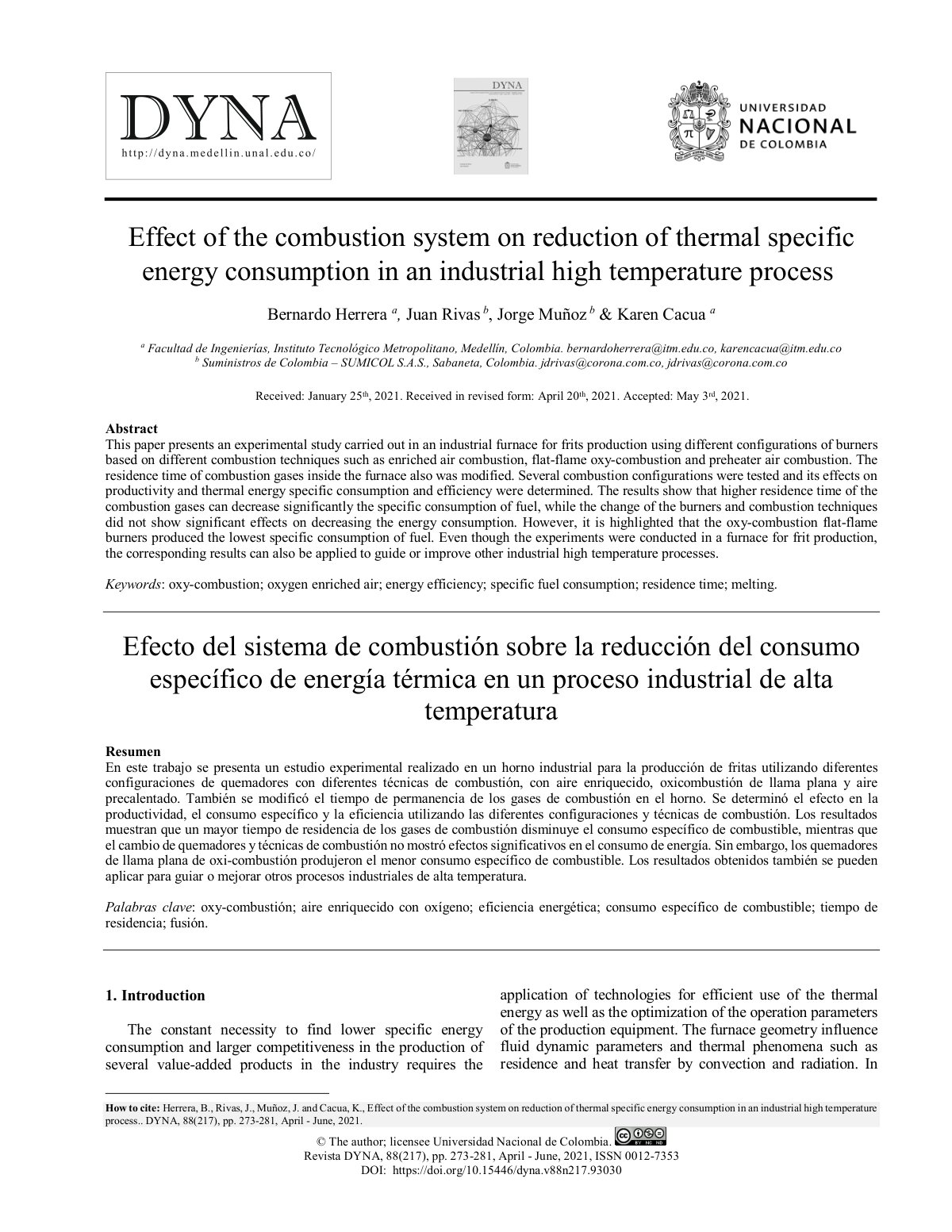 First page of Effect of the combustion system on reduc