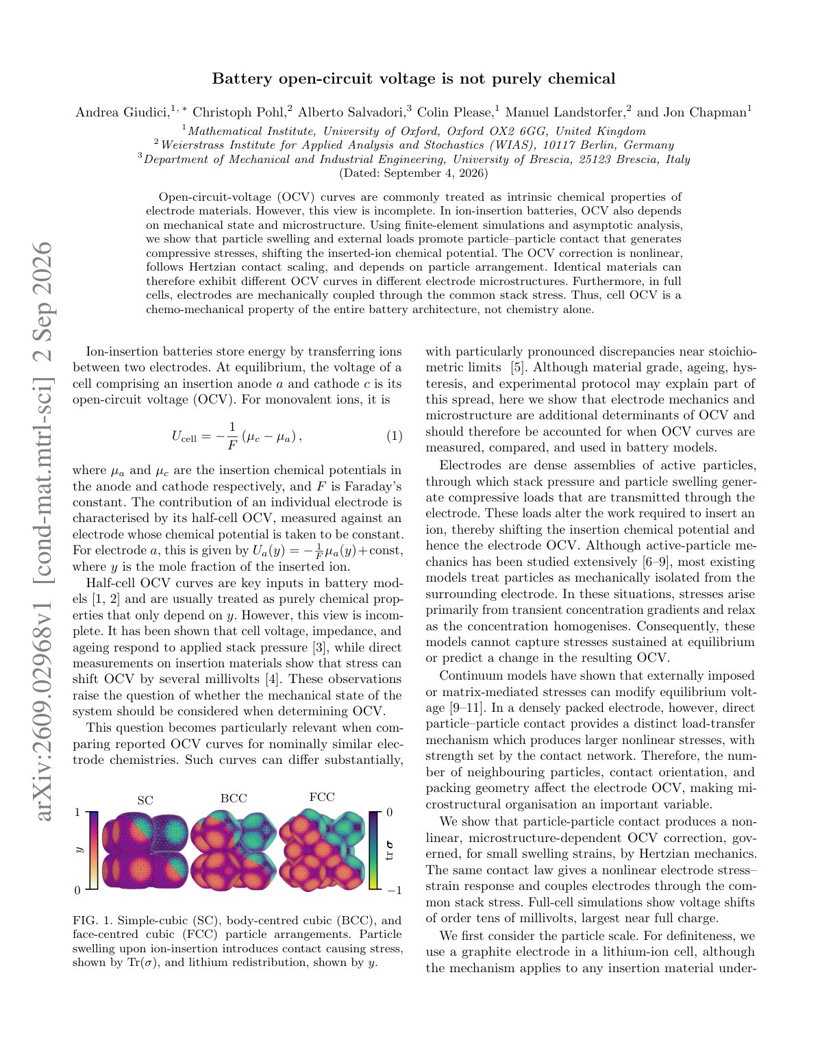 First page of Battery open-circuit voltage is not purely chemical