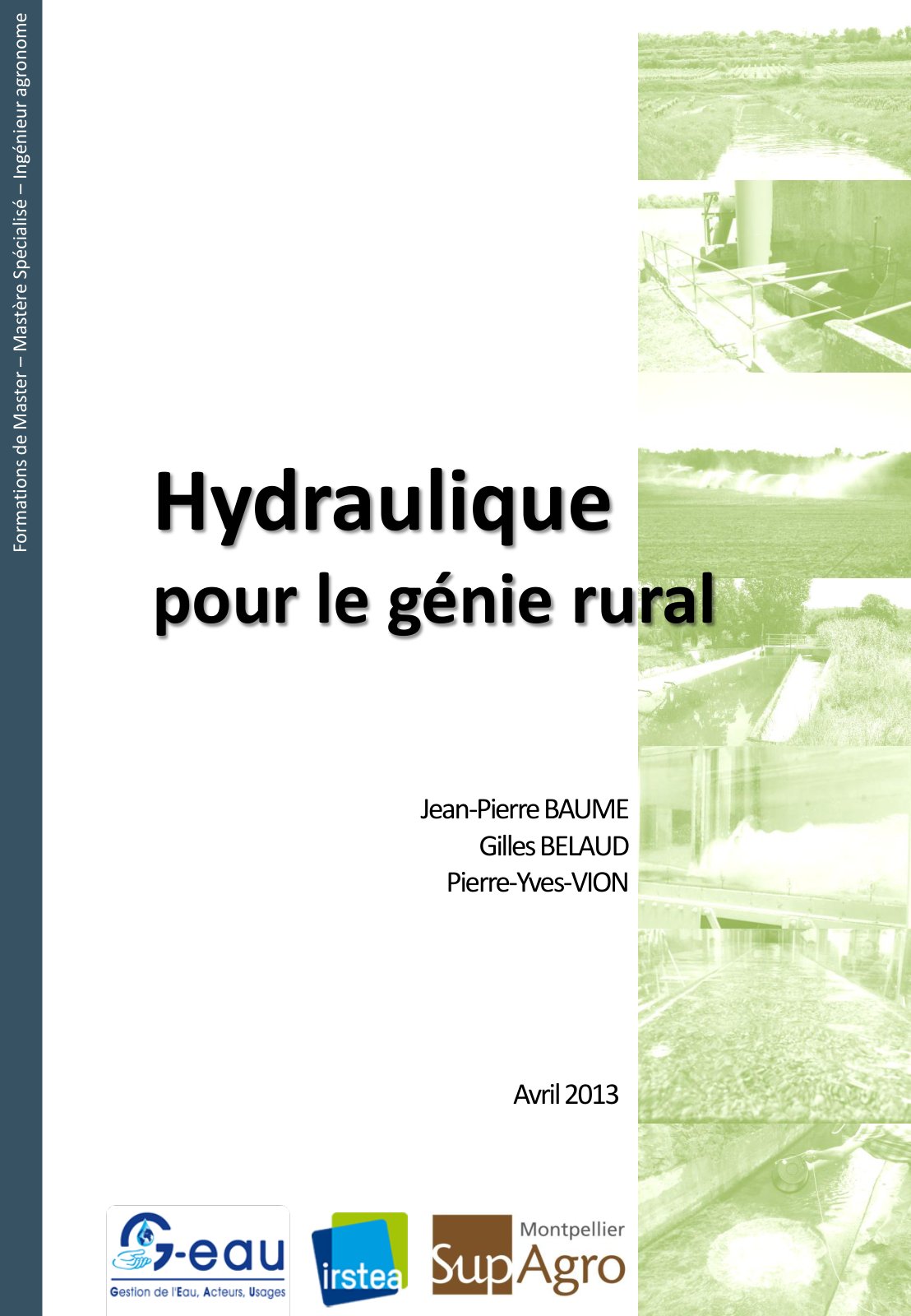 First page of inrae supagro hydraulique pour le genie rural 2013