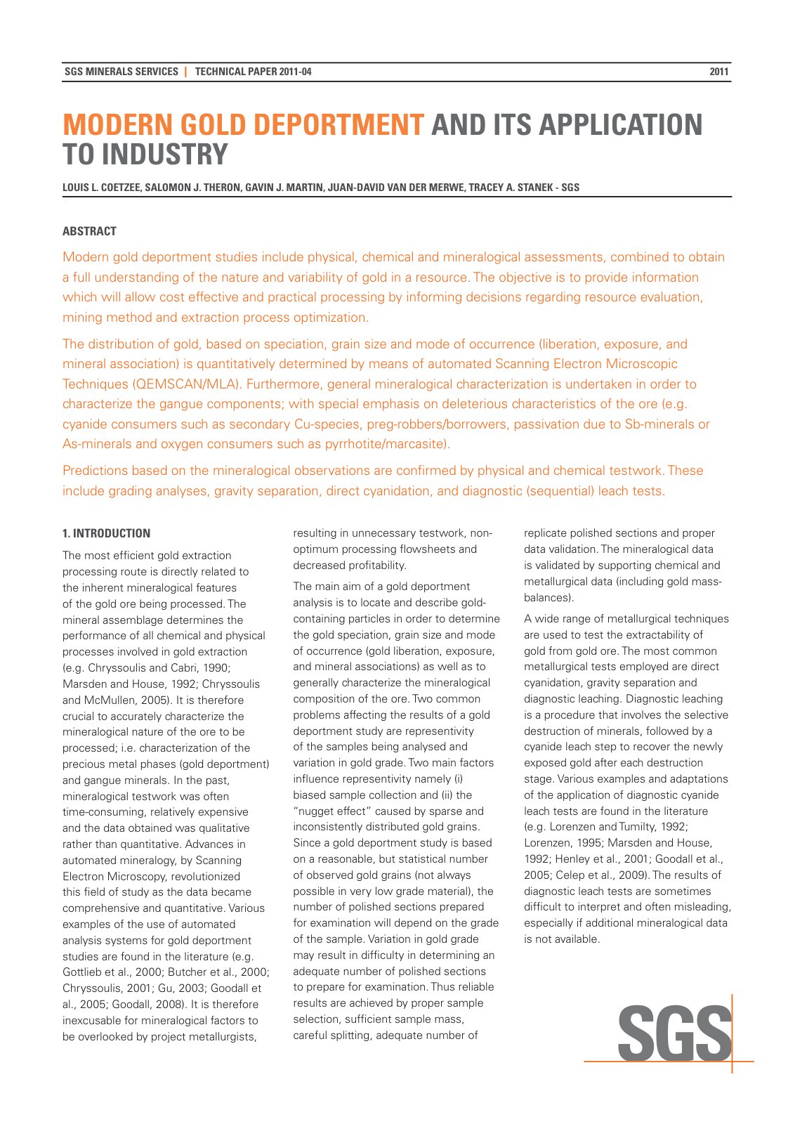 First page of Modern gold deportments and its applicat