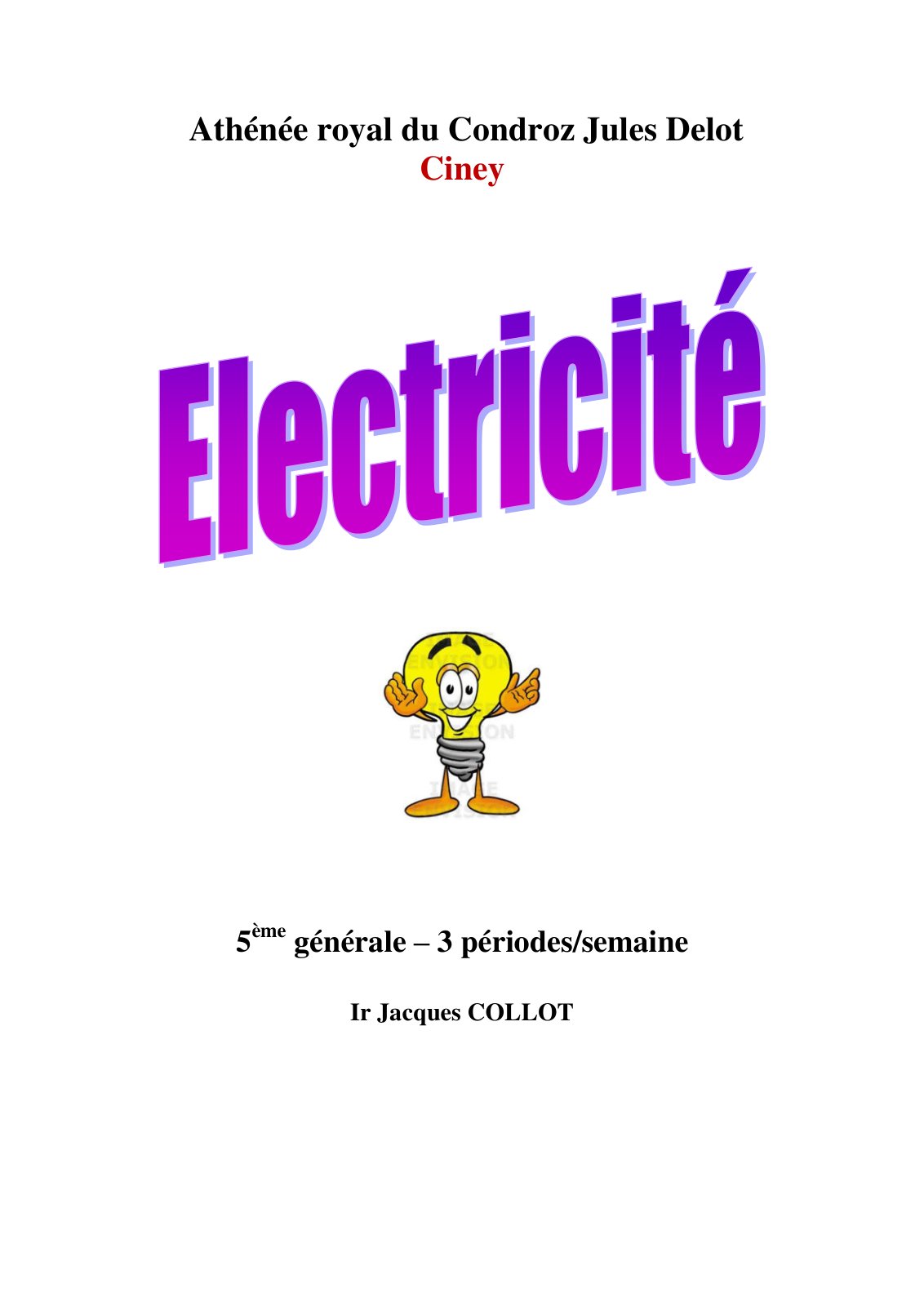 First page of Electricite générale skozy