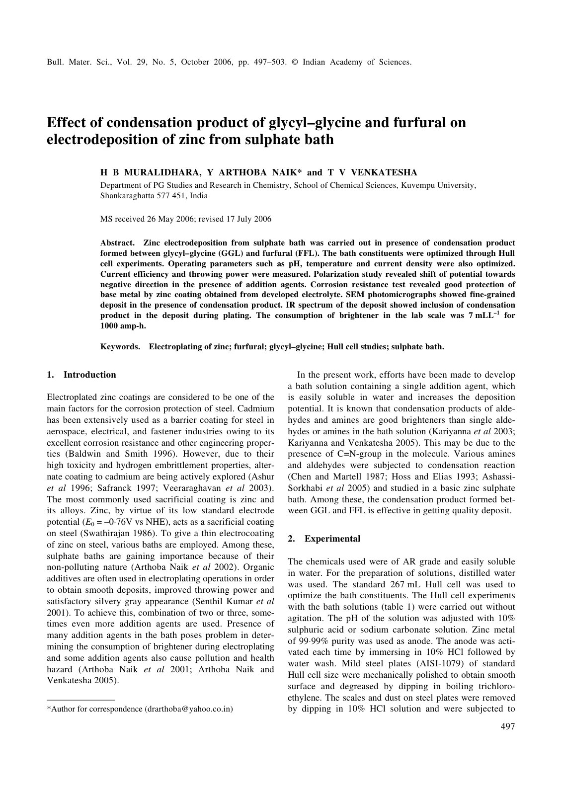 First page of Effect of condensation product of glycyl