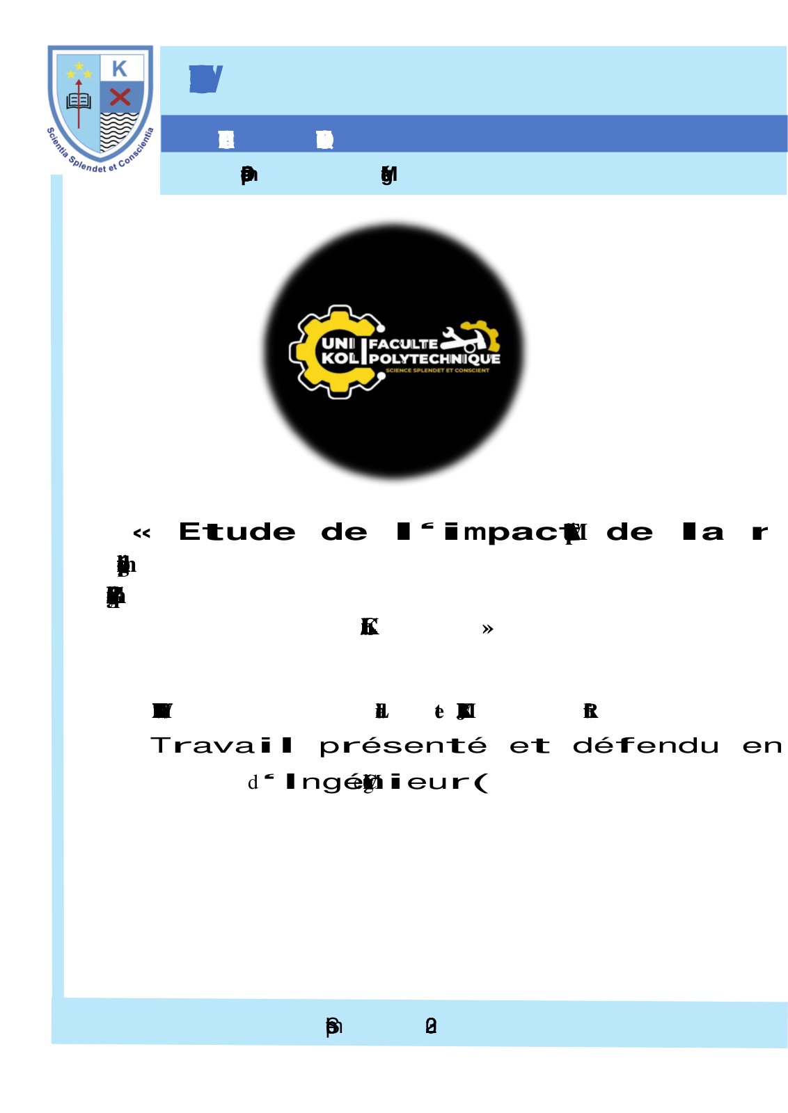 First page of Etude de l‘impact de la r
