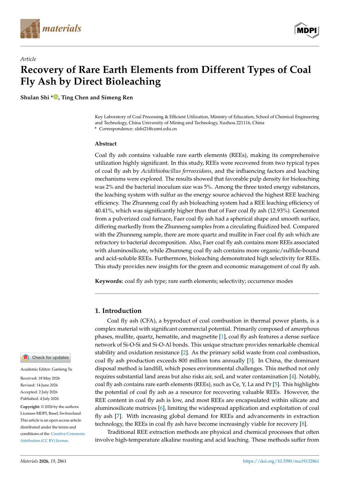 First page of 2026   Shi   Direct bioleaching of rare earths from coal fly ash