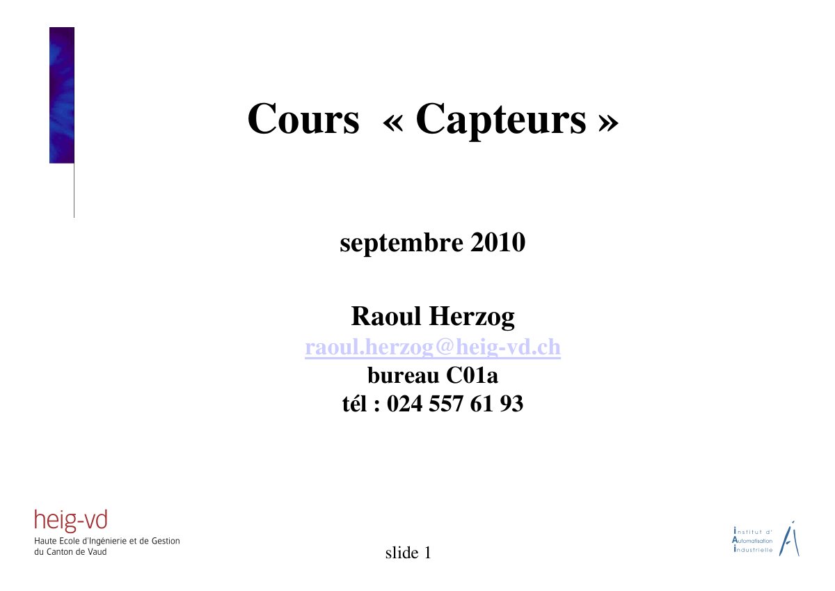 First page of capteurs