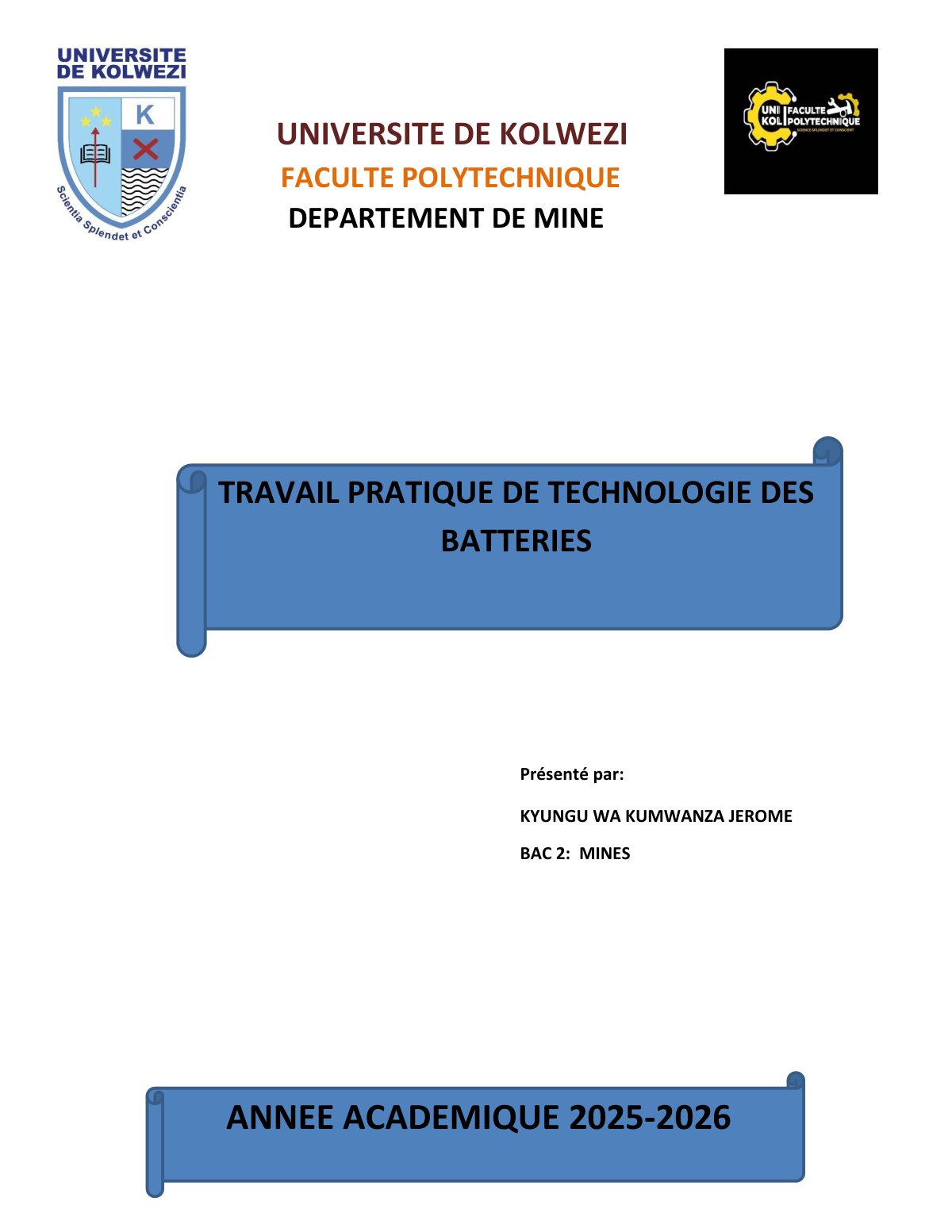 First page of tech batt