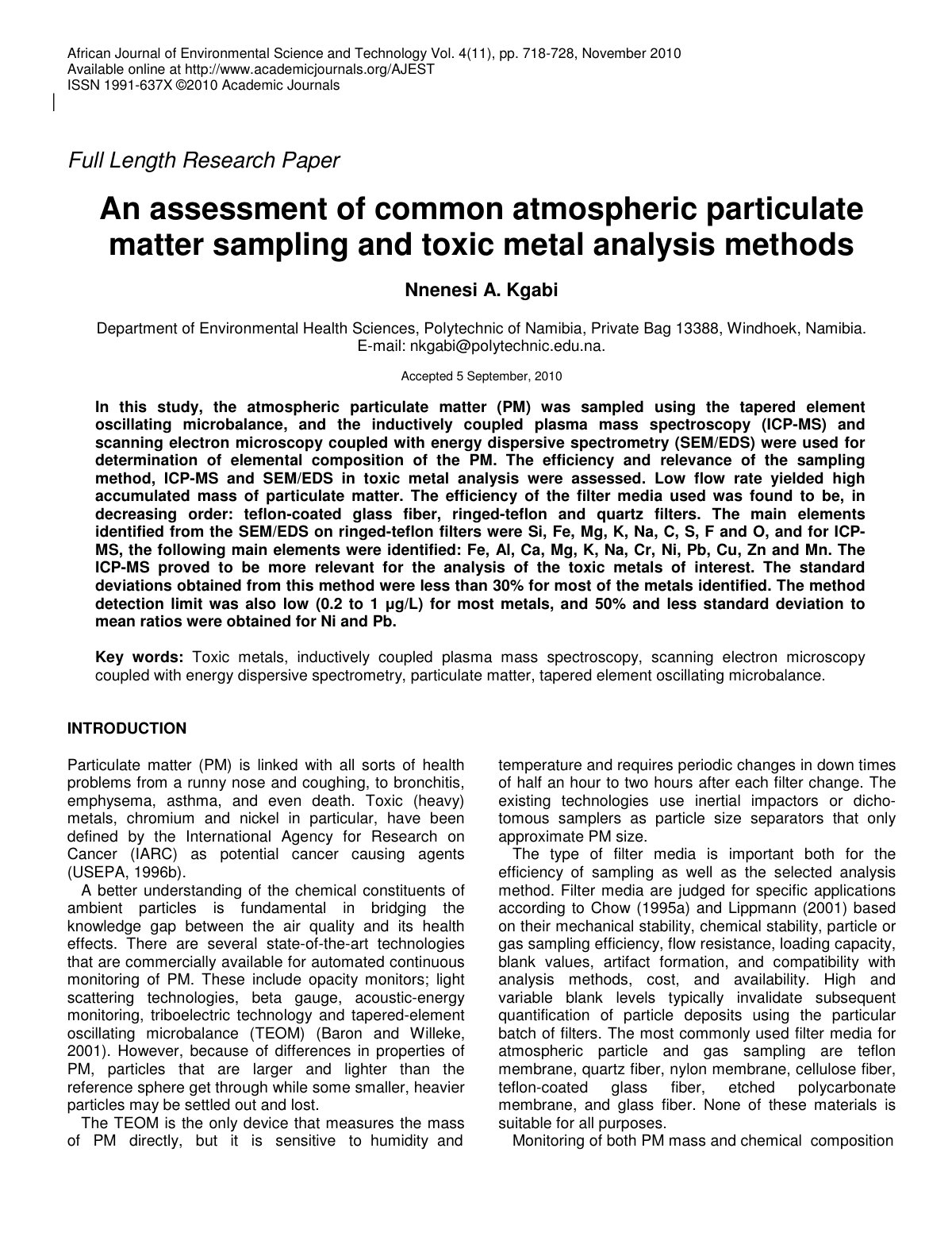 First page of An assessment of common atmospheric part