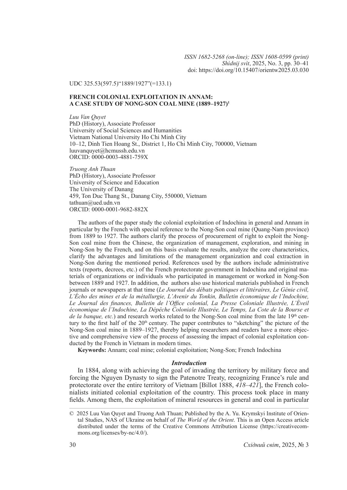 First page of French Colonial Exploitation in Annam A Case Study