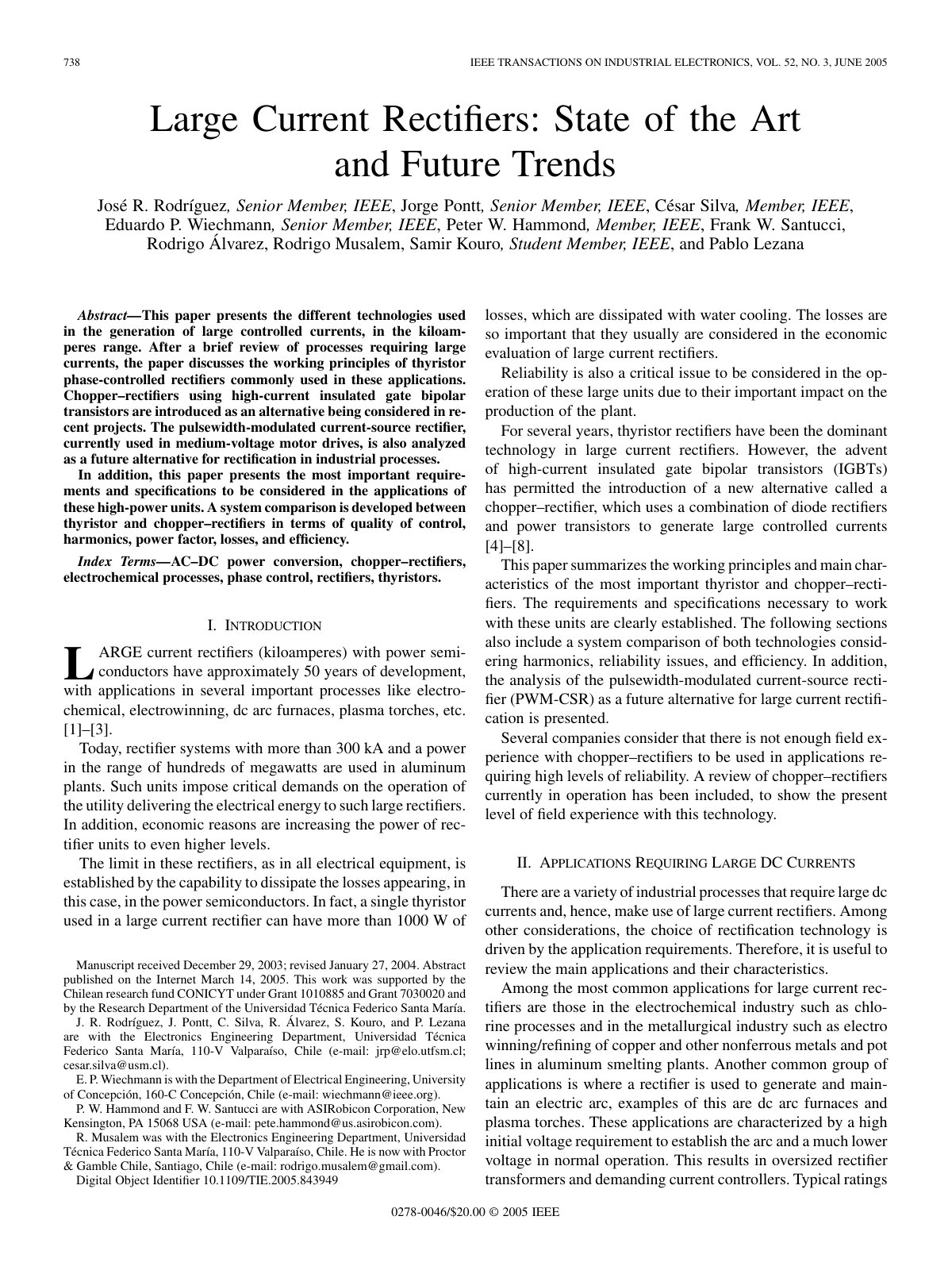 First page of Large current rectifiers State of the ar
