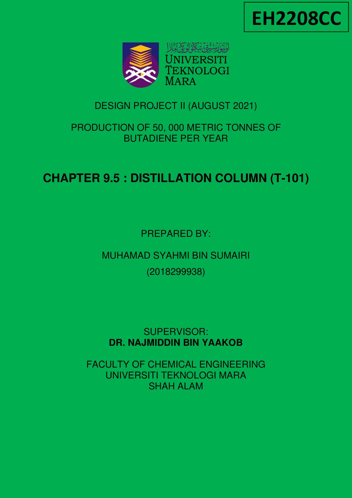 First page of PRODUCTION OF BUTADIENE CHAPTER 9 DISTIL