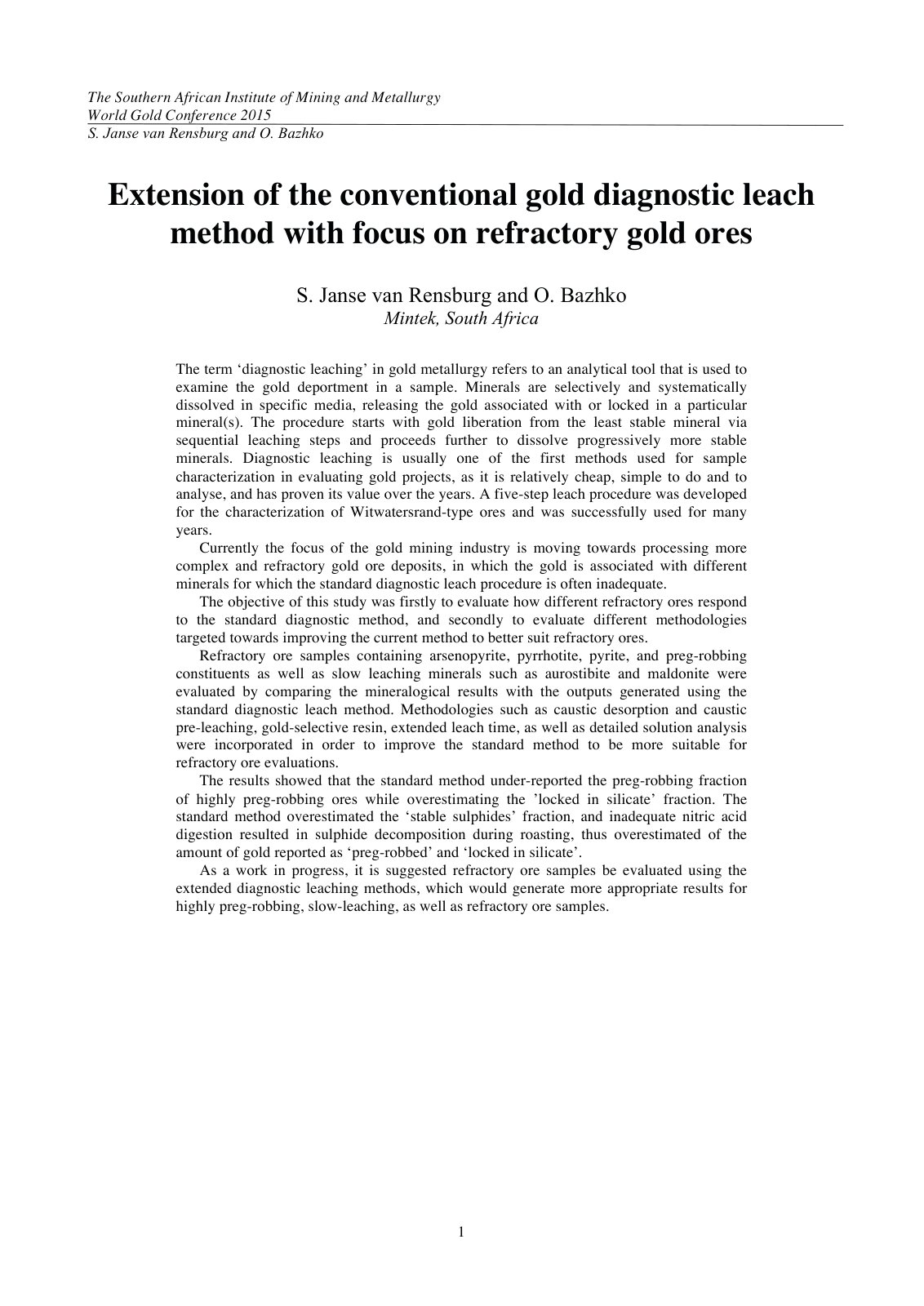 First page of 08 WG11 Janse van Rensburg abstr