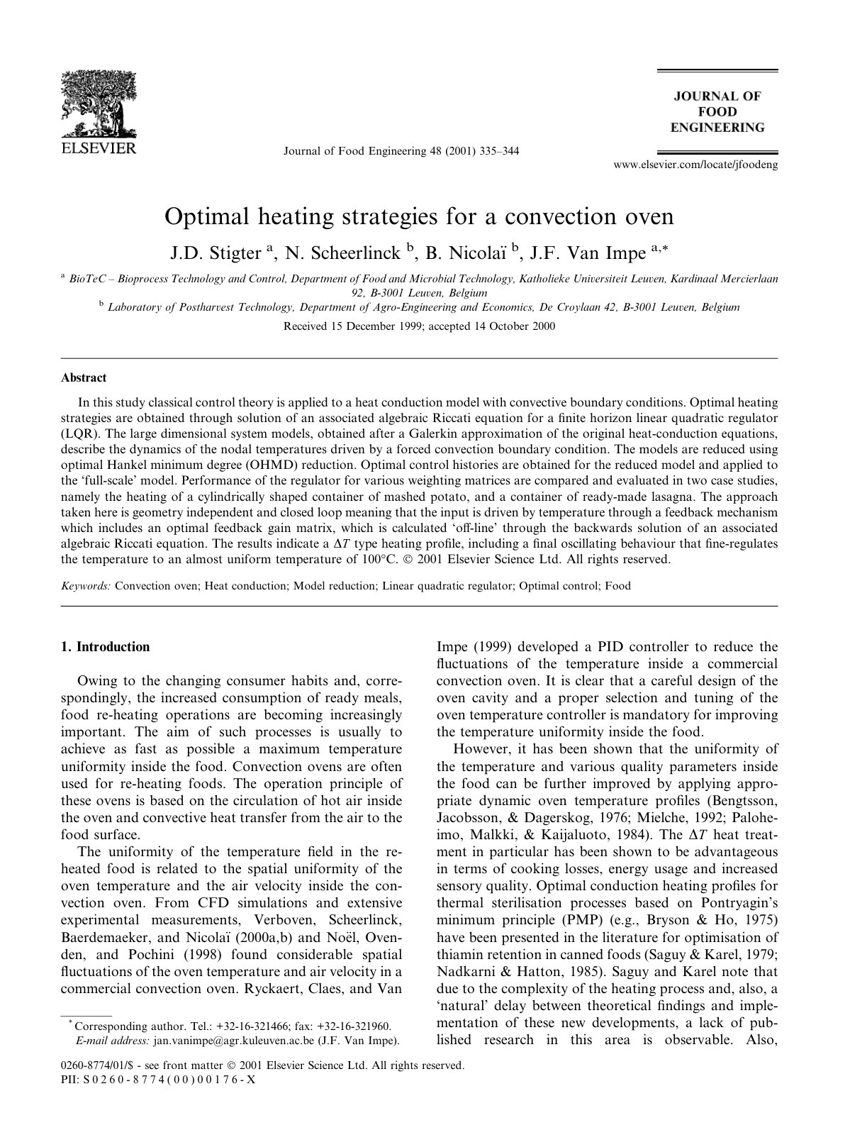 First page of Optimal heating strategies for a convect