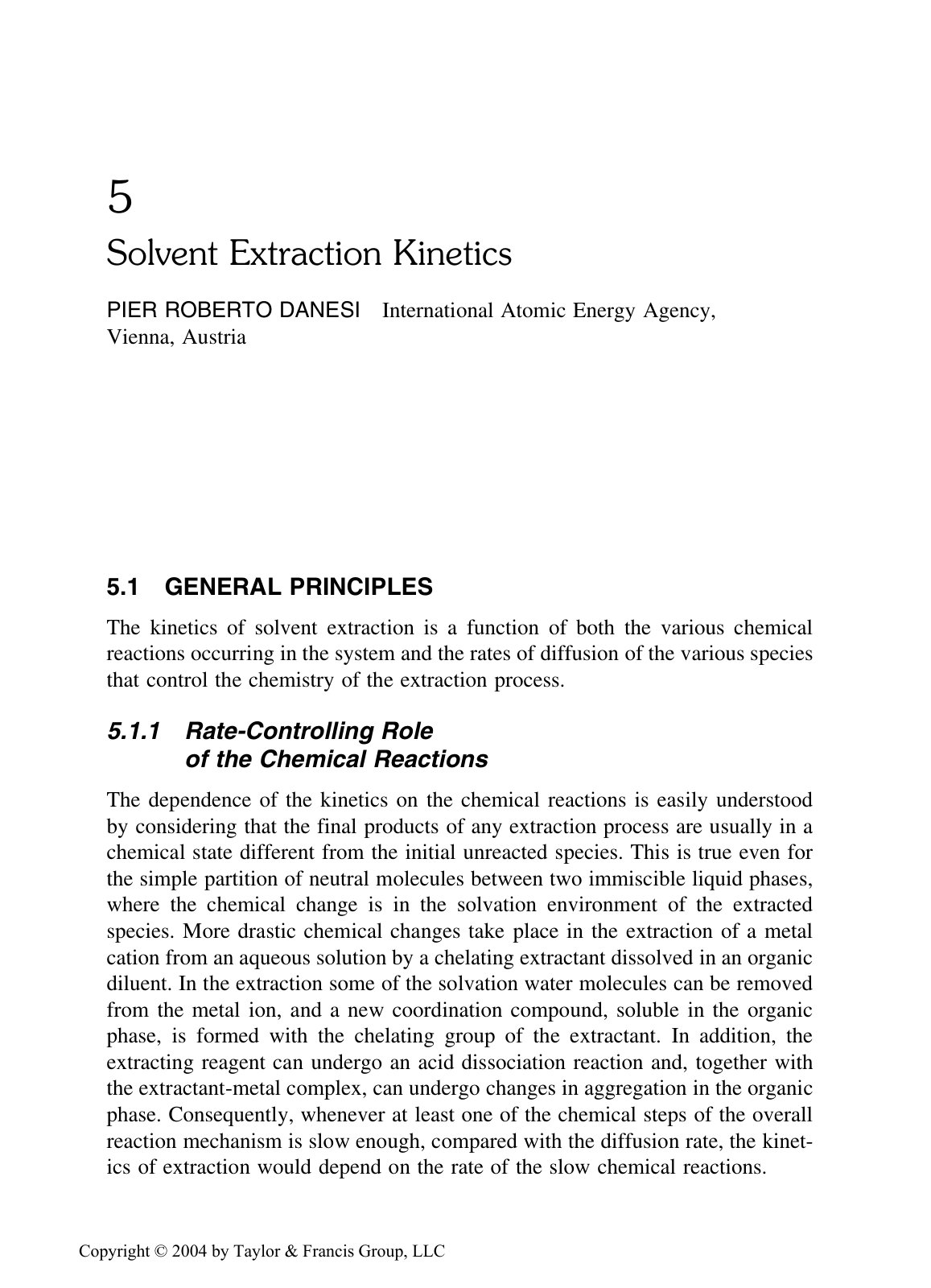 First page of Solvent Extraction Kinetics