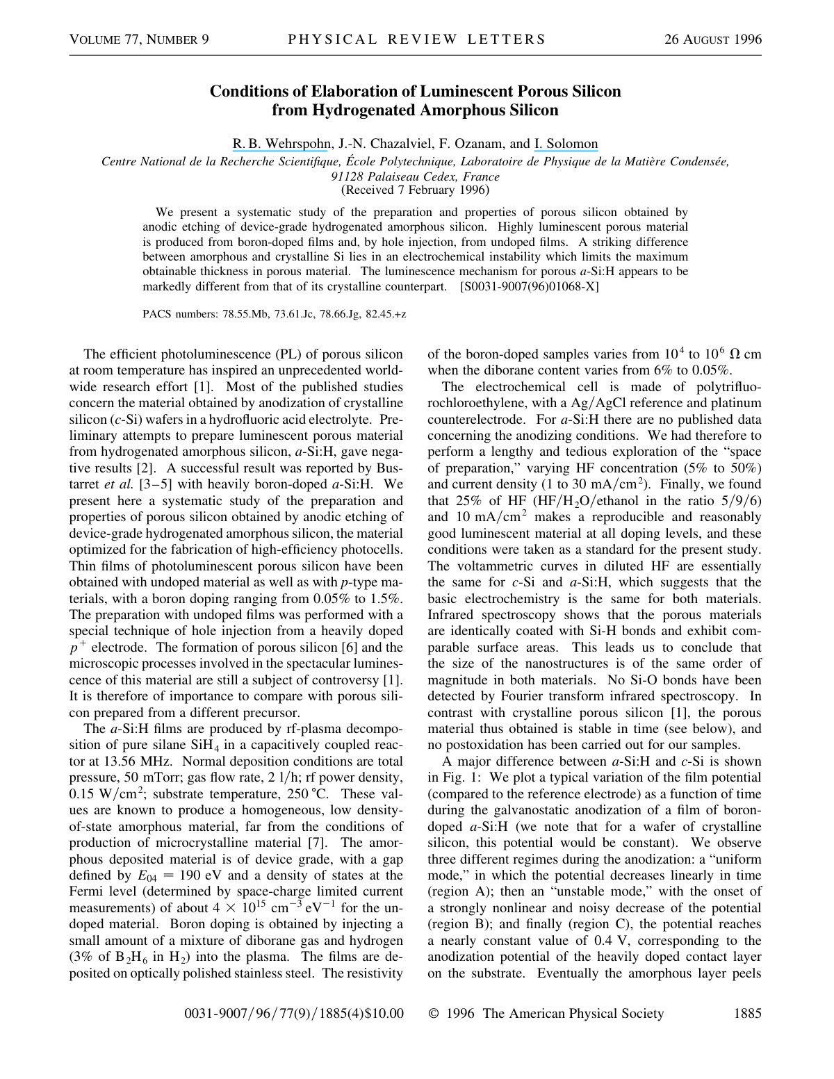 First page of Conditions of Elaboration of Luminescent