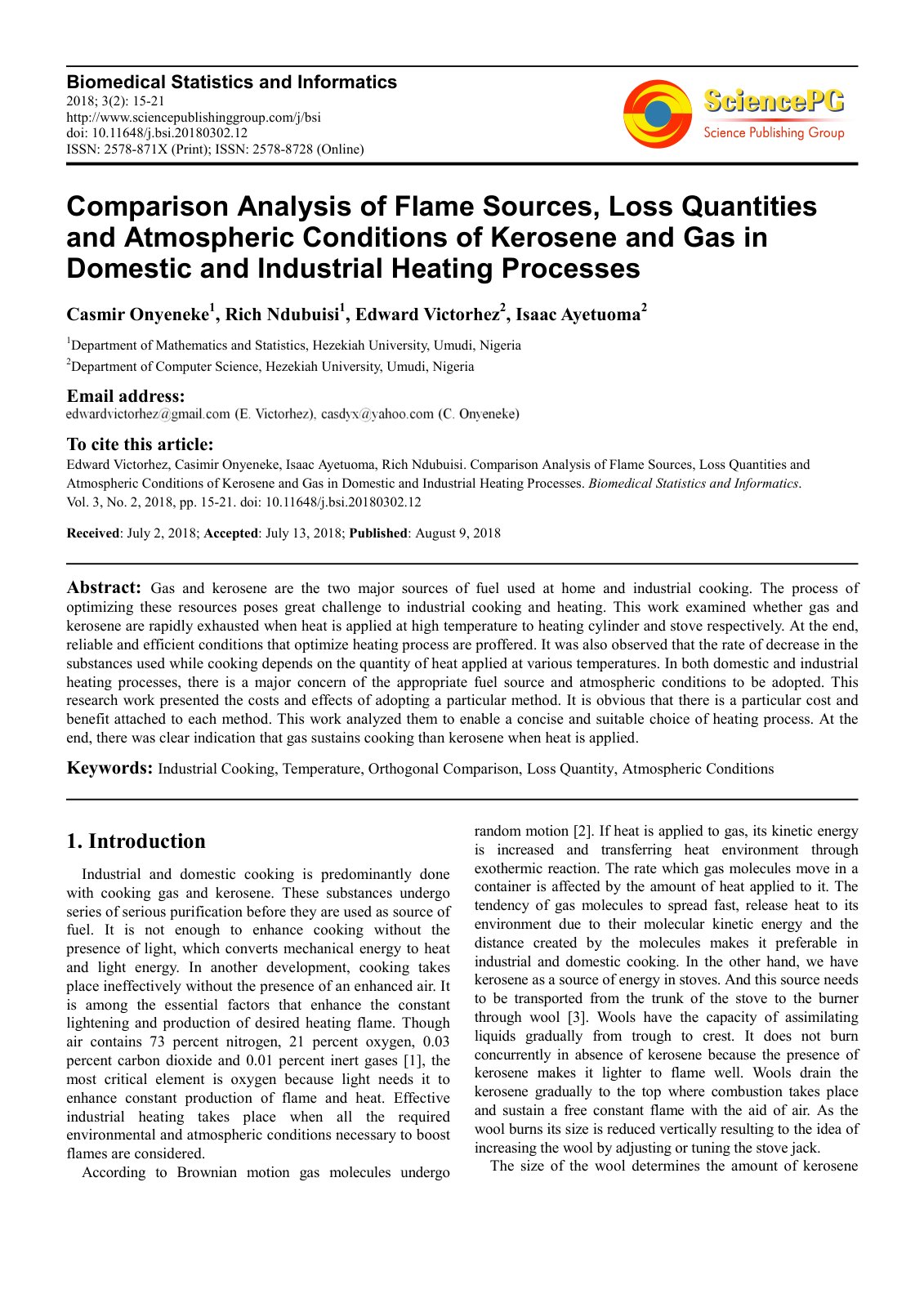 First page of Comparison Analysis of Flame Sources Los