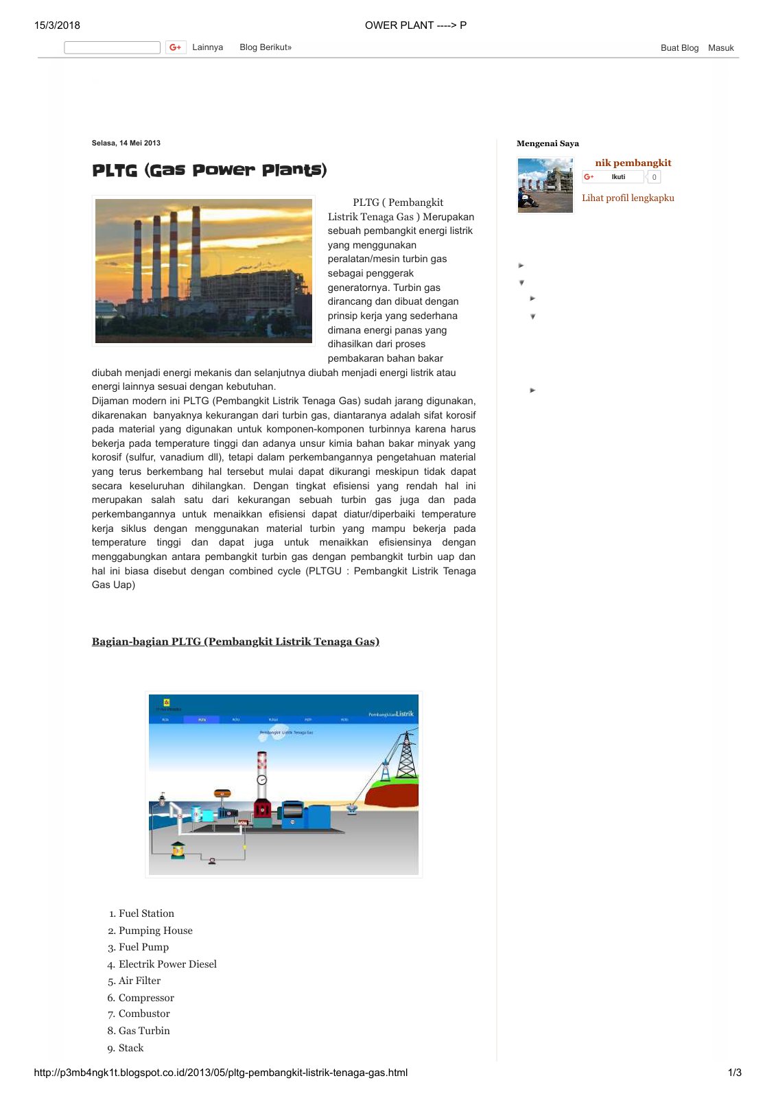 First page of POWER PLANT