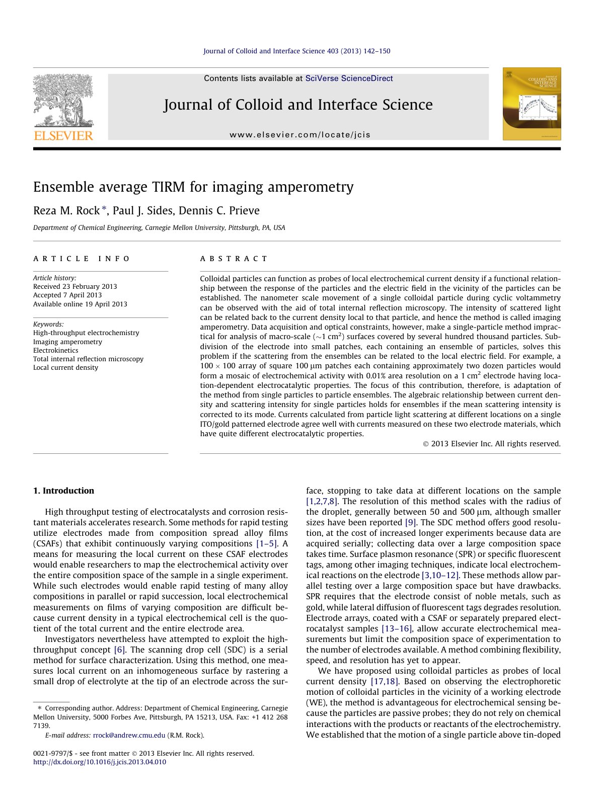 First page of Ensemble average TIRM for imaging ampero