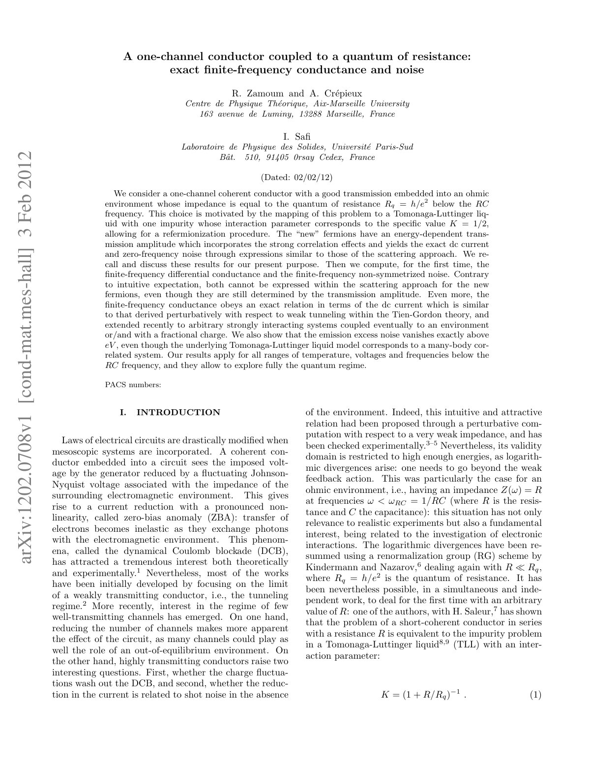 First page of One channel conductor coupled to a quant