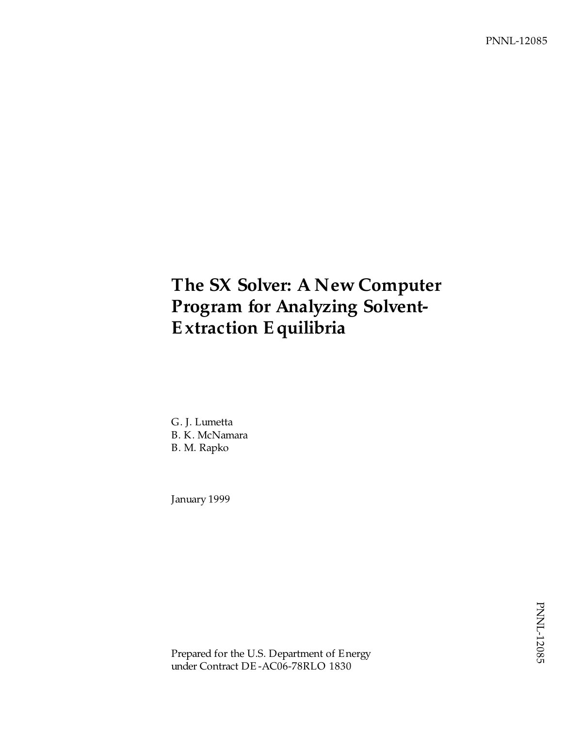 First page of The SX Solver A New Computer Program for