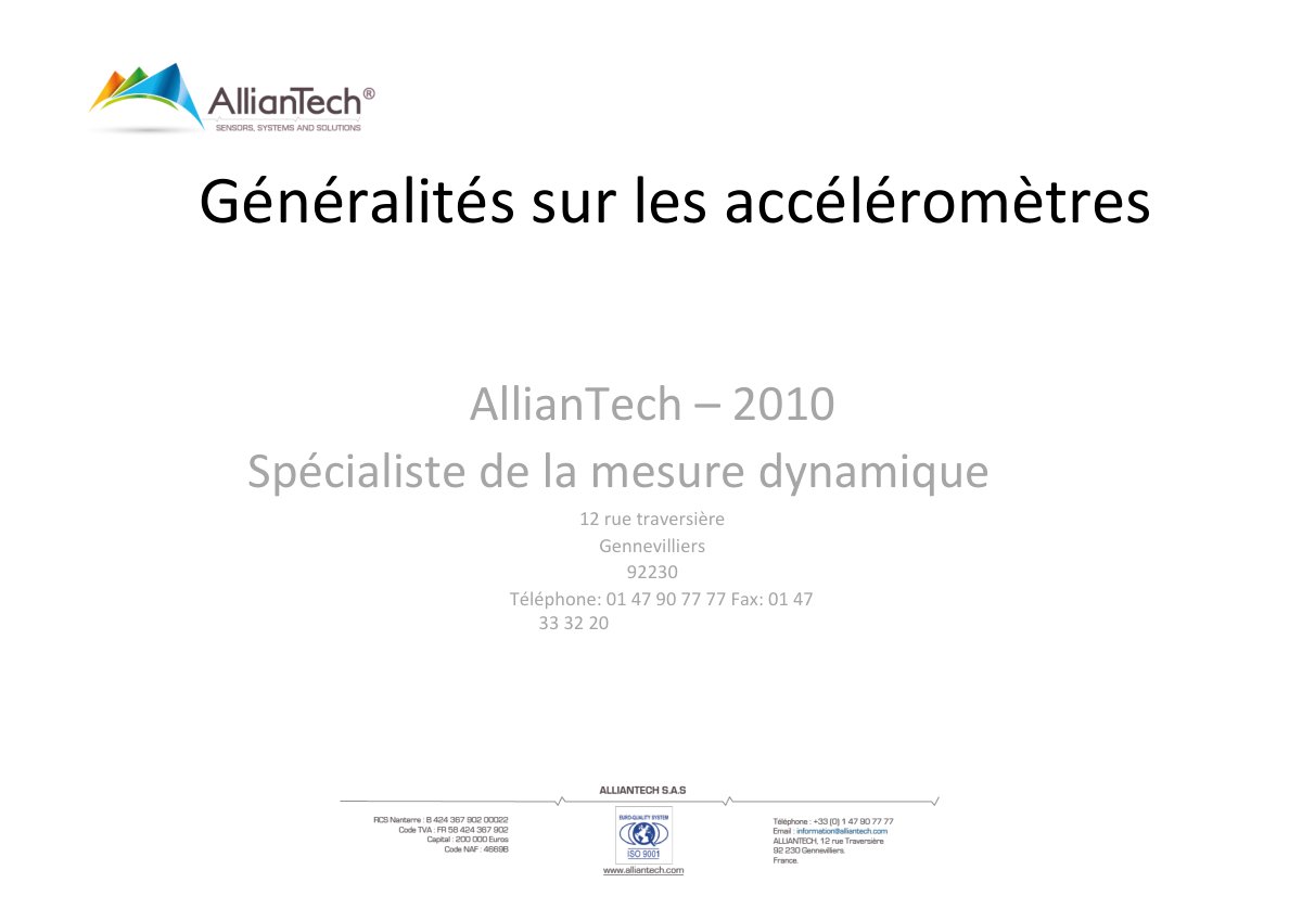 First page of accelerometrie