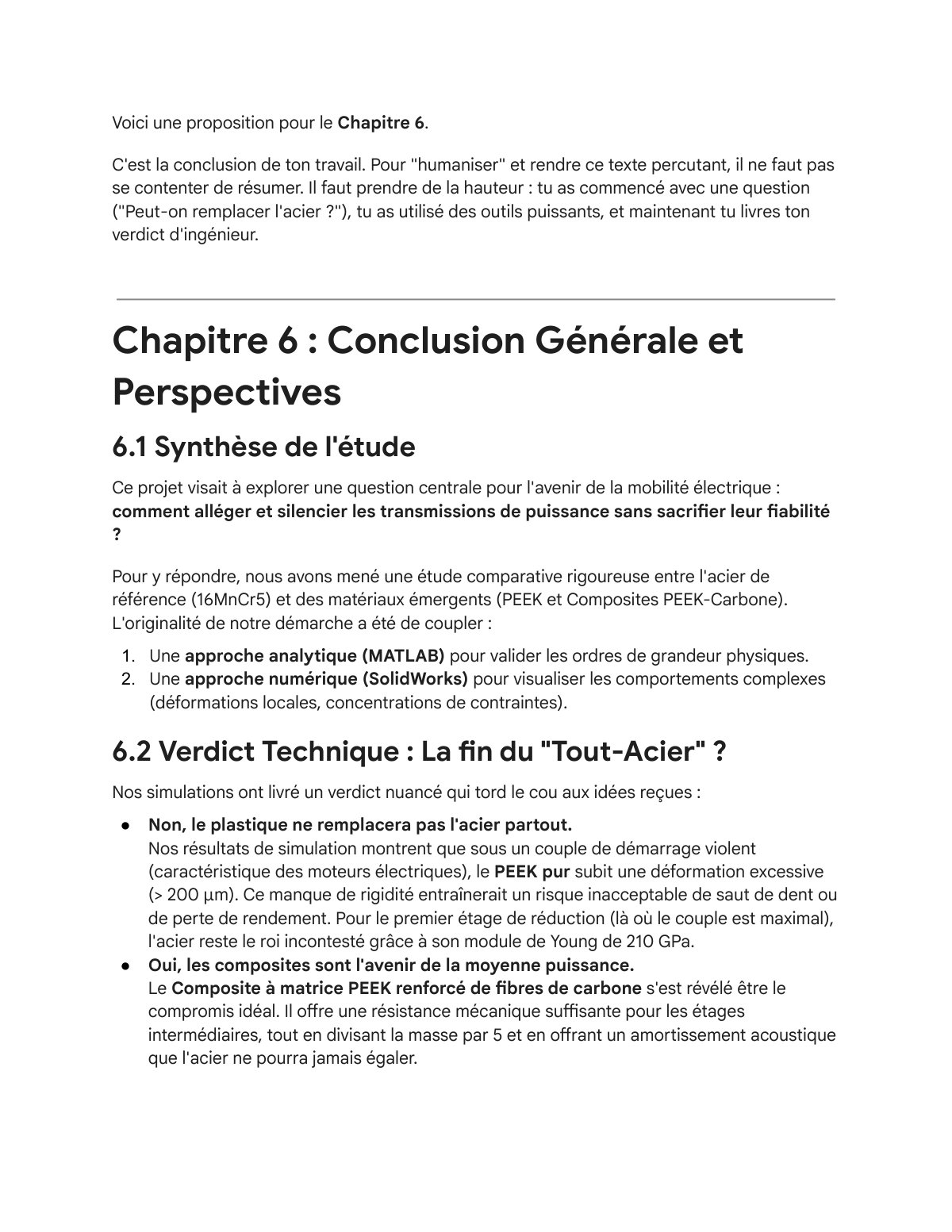First page of Conclusion   L'avenir des transmissions électriques