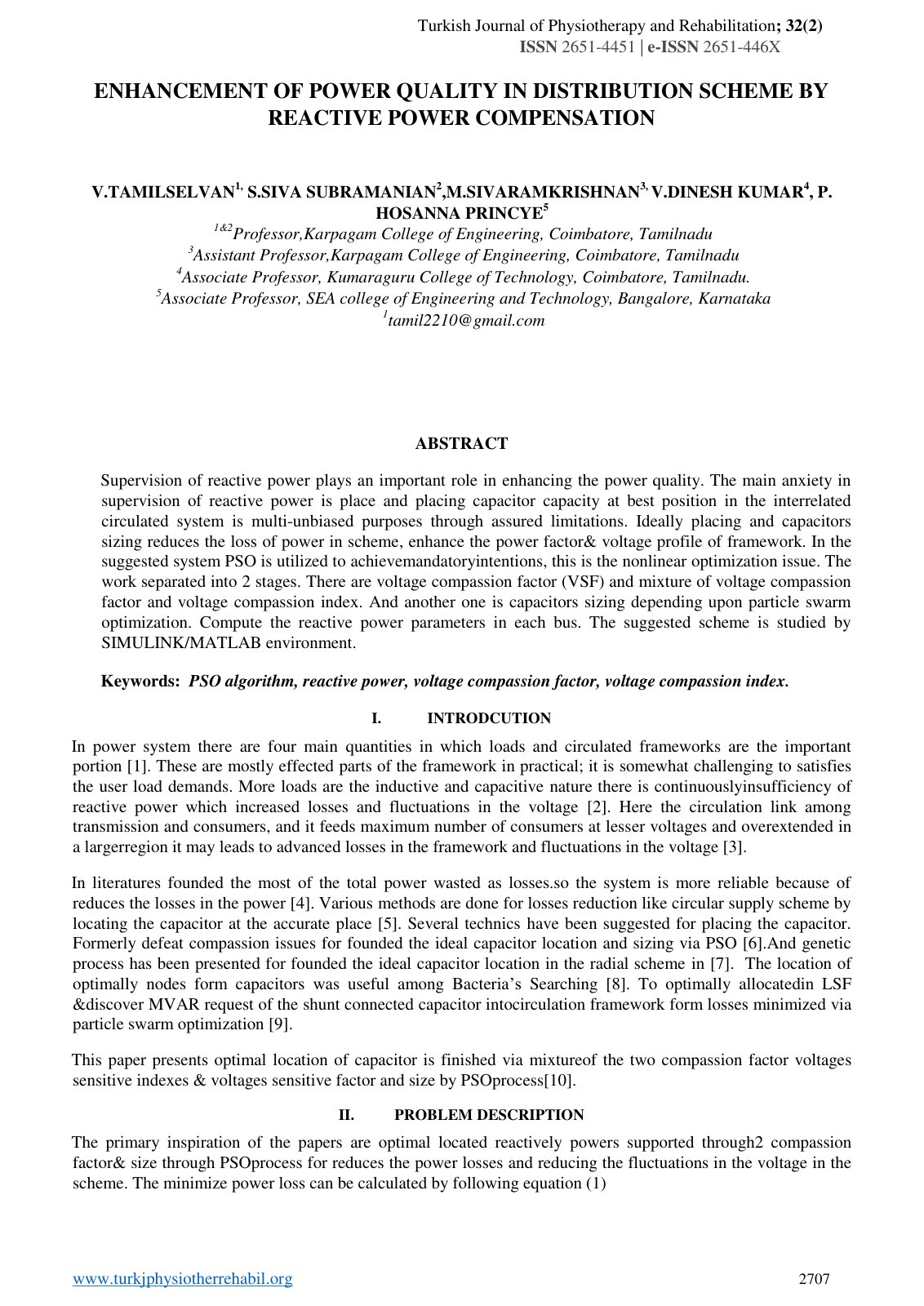 First page of Enhancement of Power Quality in Distribu