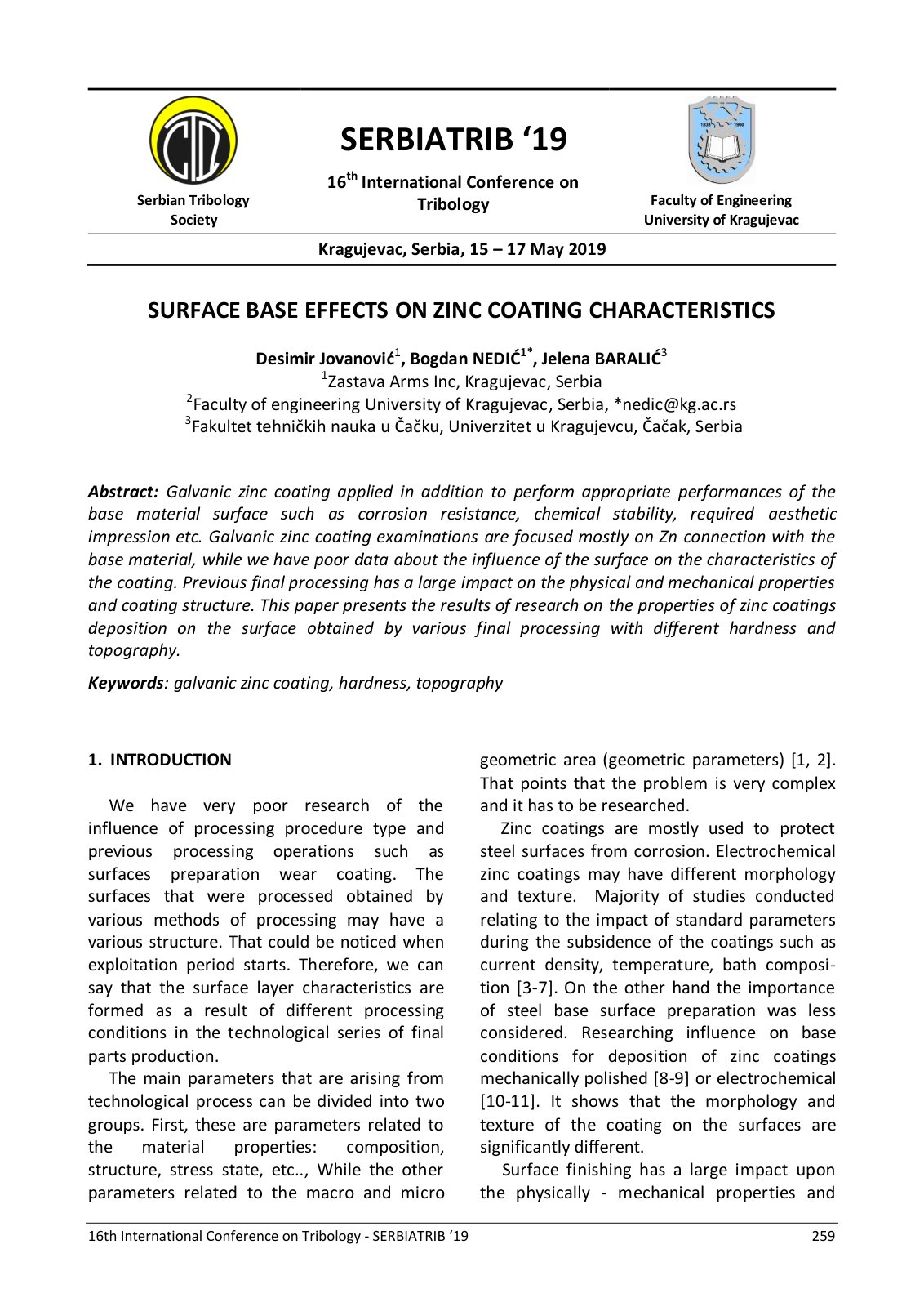 First page of Surface base effects on zinc coating characteristics