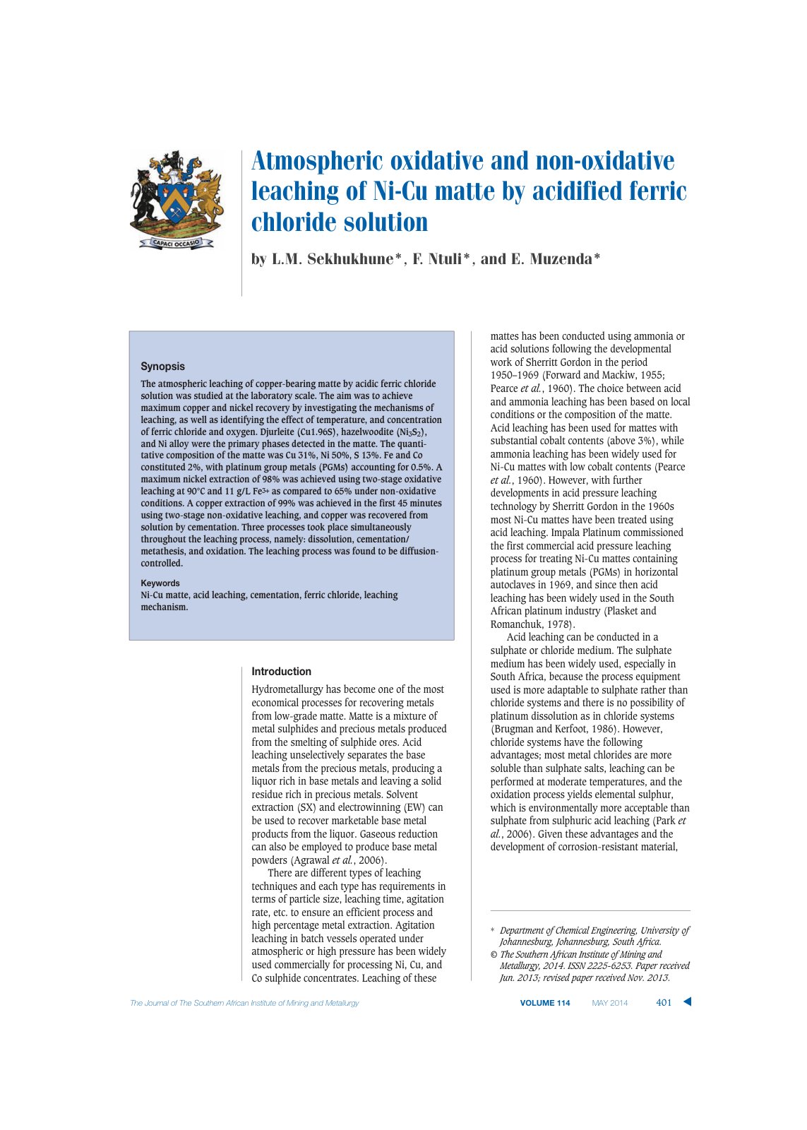First page of Atmospheric oxidative and non oxidative