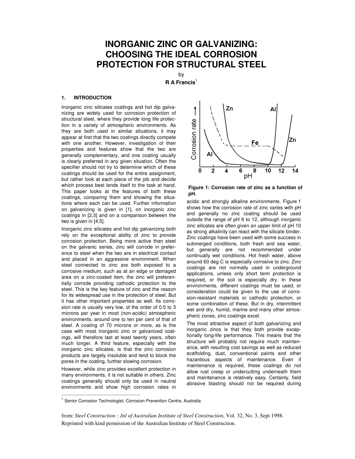 First page of Inorganic zinc or galvanizing Choosing t