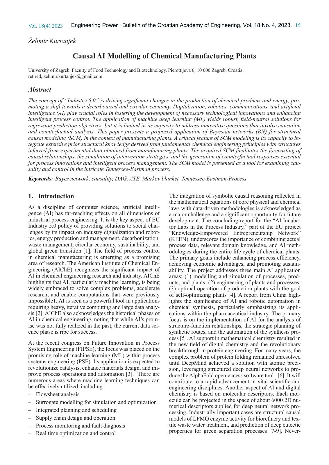 First page of Causal AI Modelling of Chemical Manufact