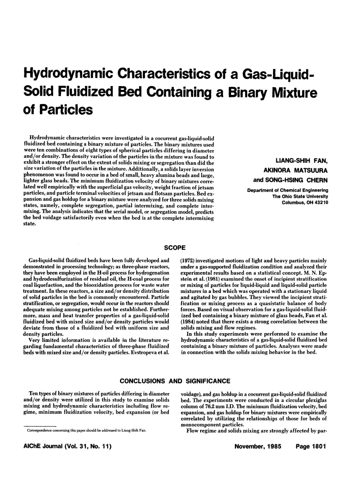 First page of Hydrodynamic Characteristics of a Gas Li