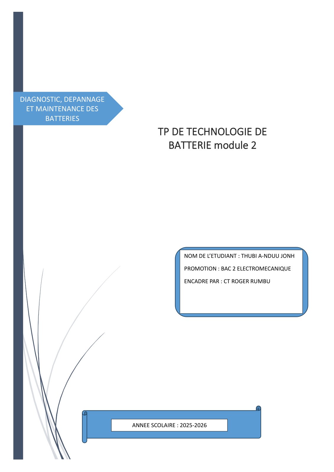 First page of TP DE TECHNOLOGIE DE BATTERIE module 2 (2)