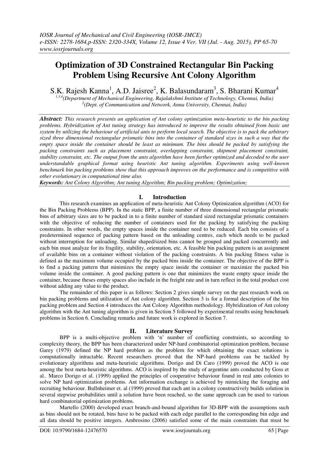 First page of Optimization of 3D Constrained Rectangul