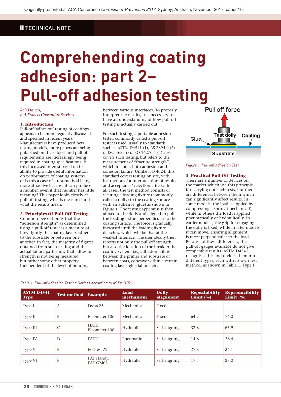 First page of Comprehending coating adhesion Part 2 Pu