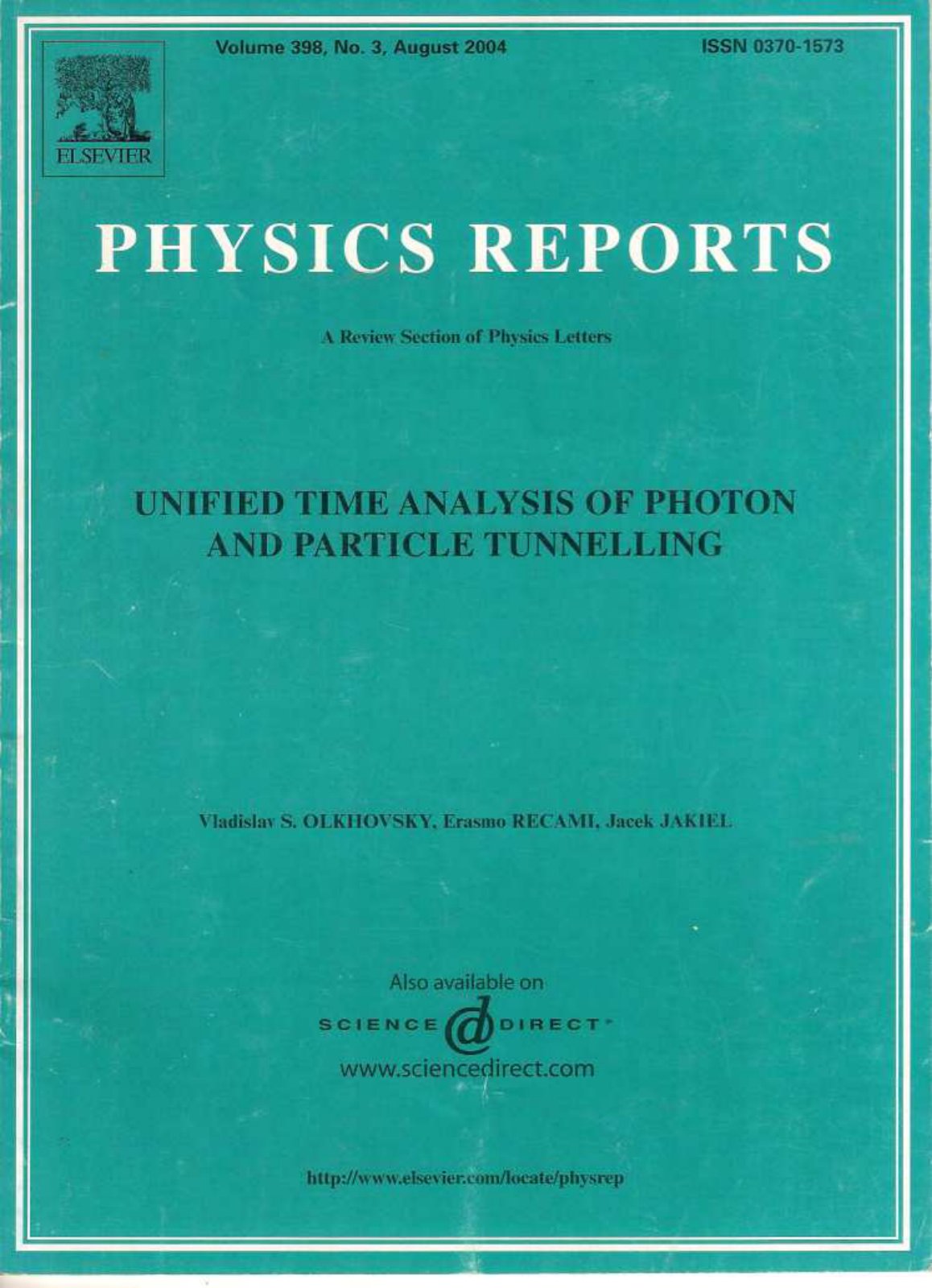 First page of Unified time analysis of photon and part