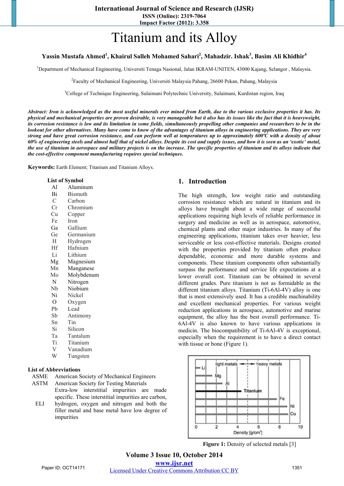 First page of Titanium and its alloy