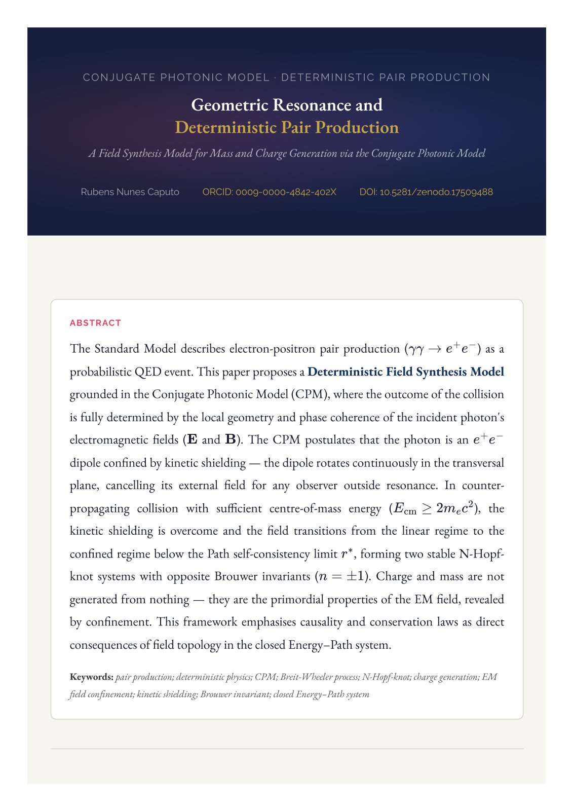 First page of GeometricResonanceandDeterministicPairProductionCPM