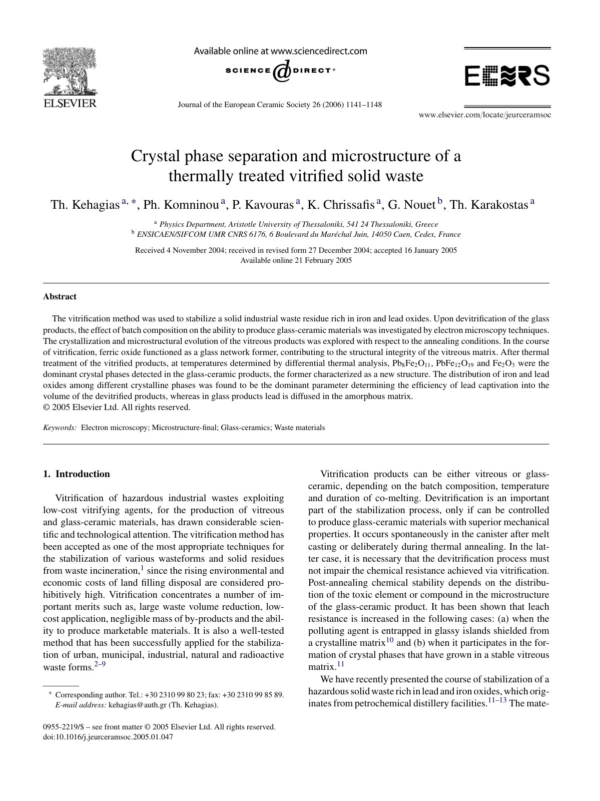 First page of Crystal phase separation and microstruct