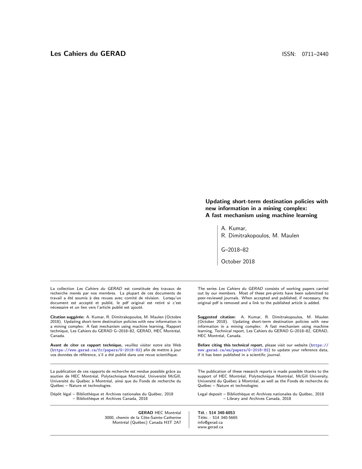 First page of Updating short term destination policies