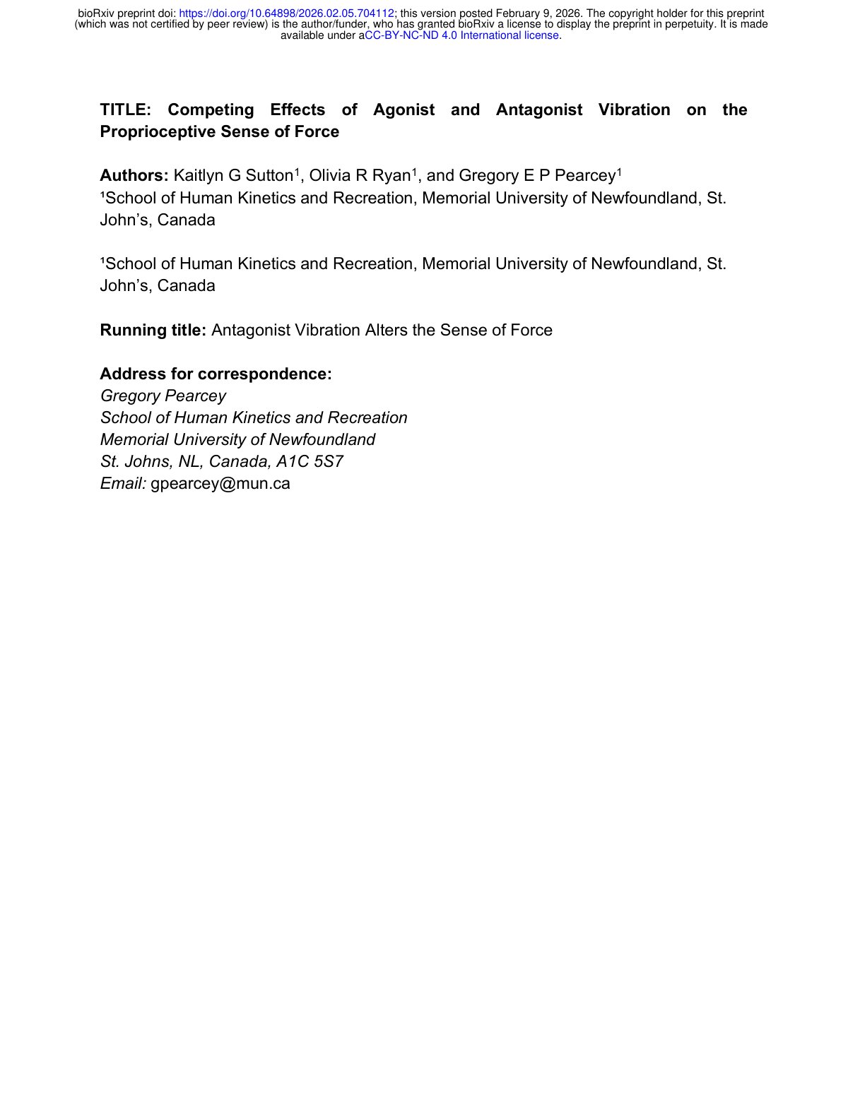 First page of Competing Effects of Agonist and Antagonist Vibrat