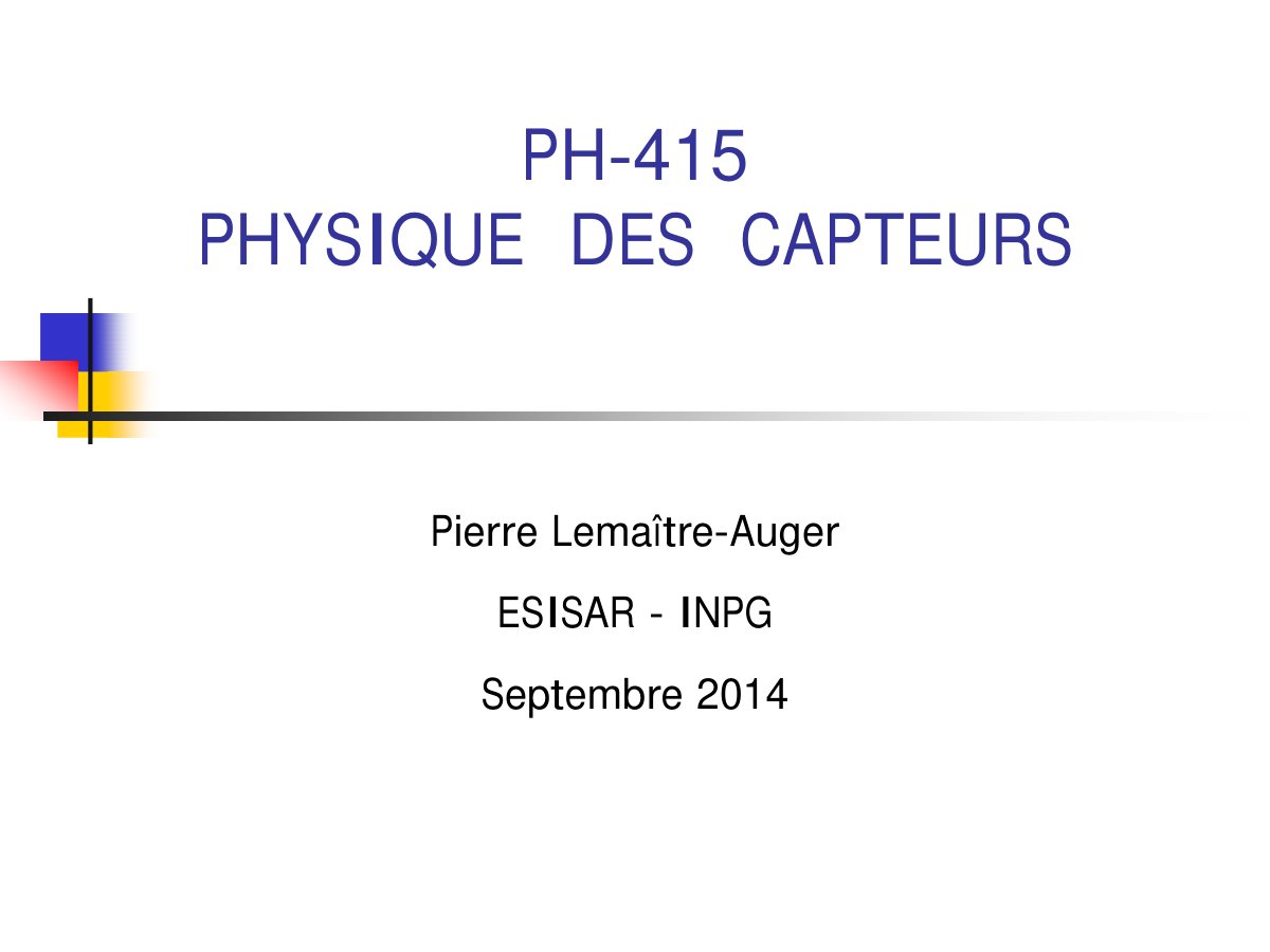 First page of physique capteurs