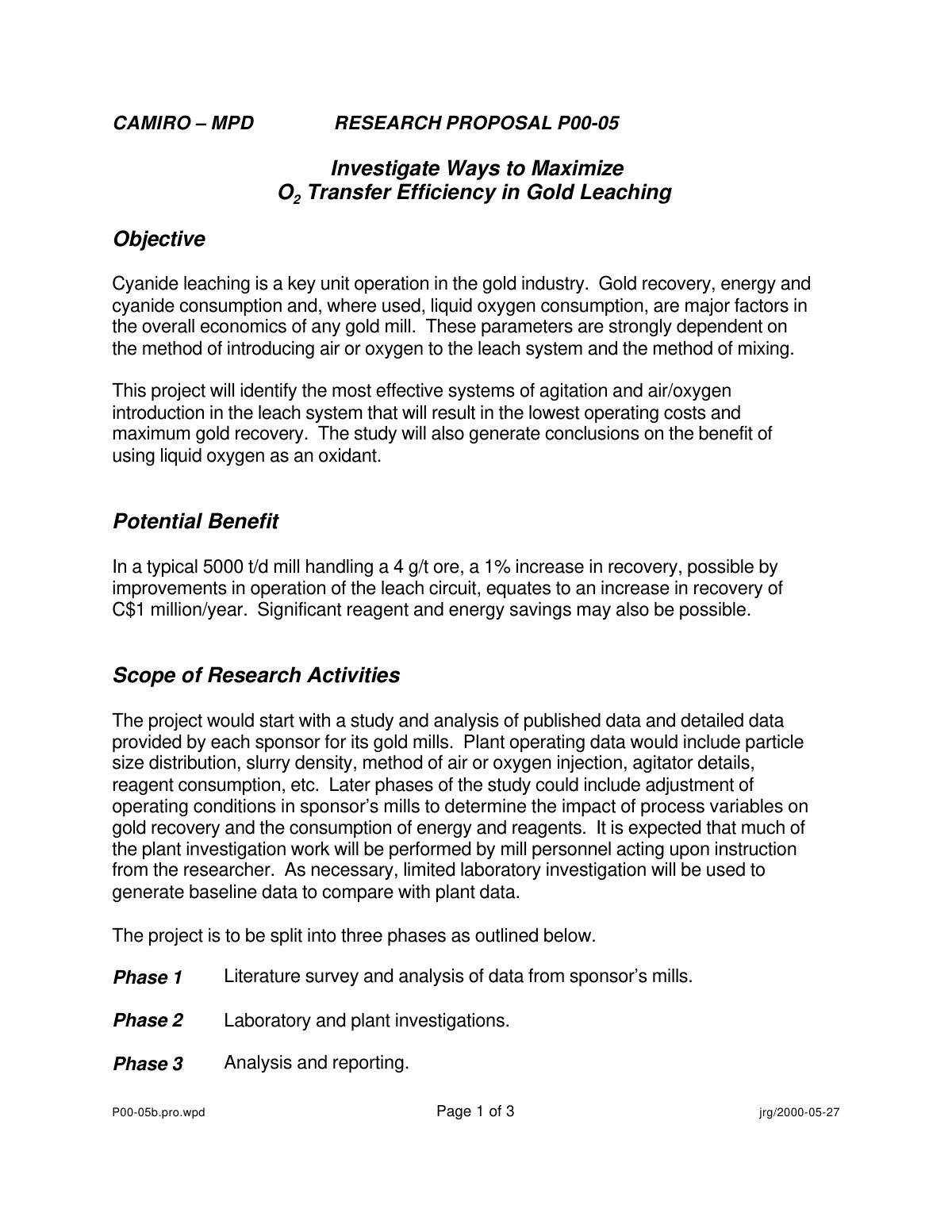 First page of P00 05b.pro