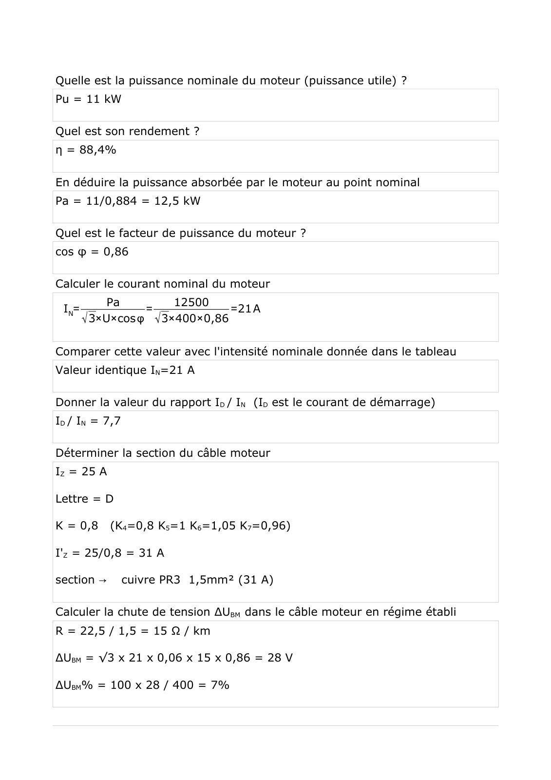 First page of devoir depart moteur corrige