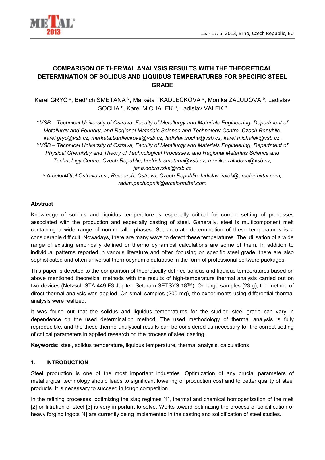 First page of Comparison of Thermal Analysis Results w